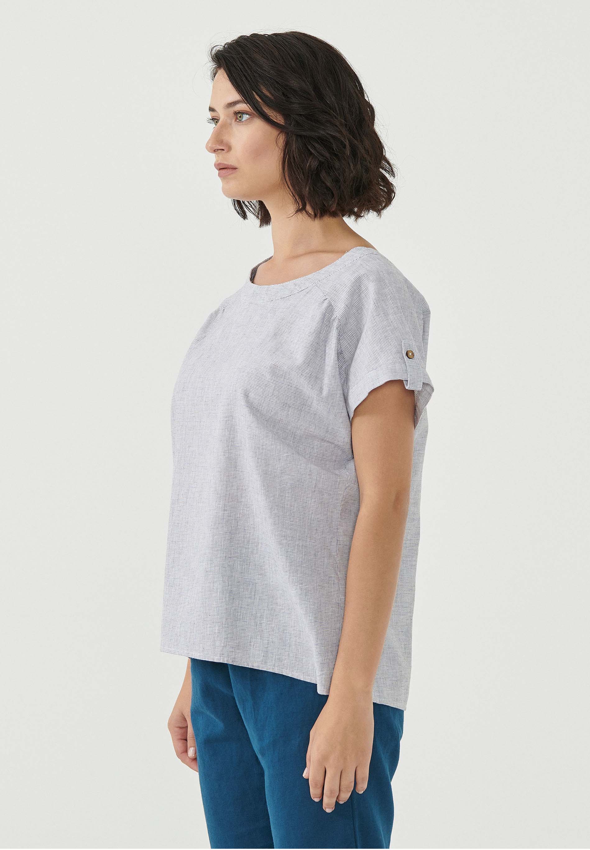 Bluse aus Bio-Baumwolle und Leinen