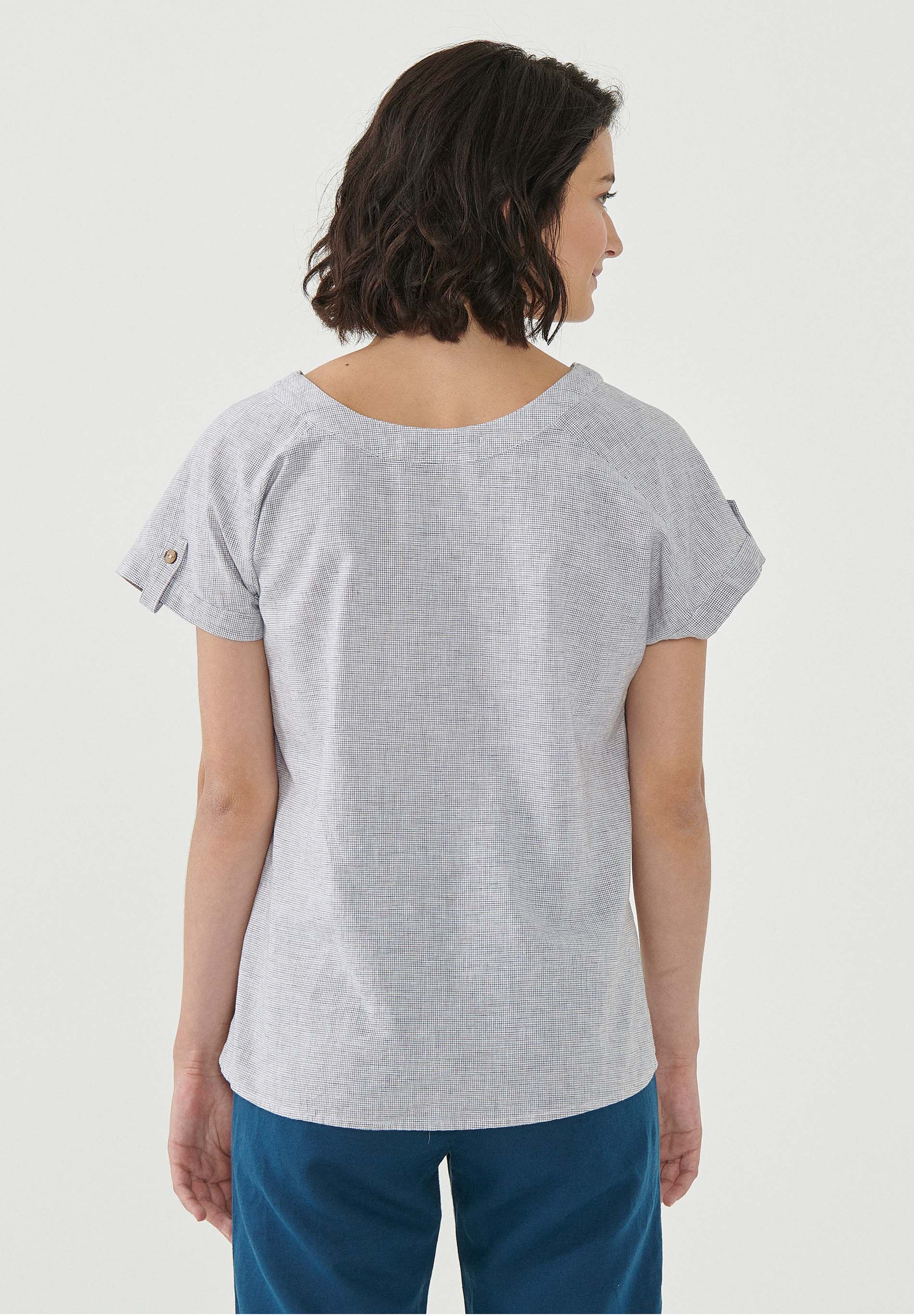 Bluse aus Bio-Baumwolle und Leinen