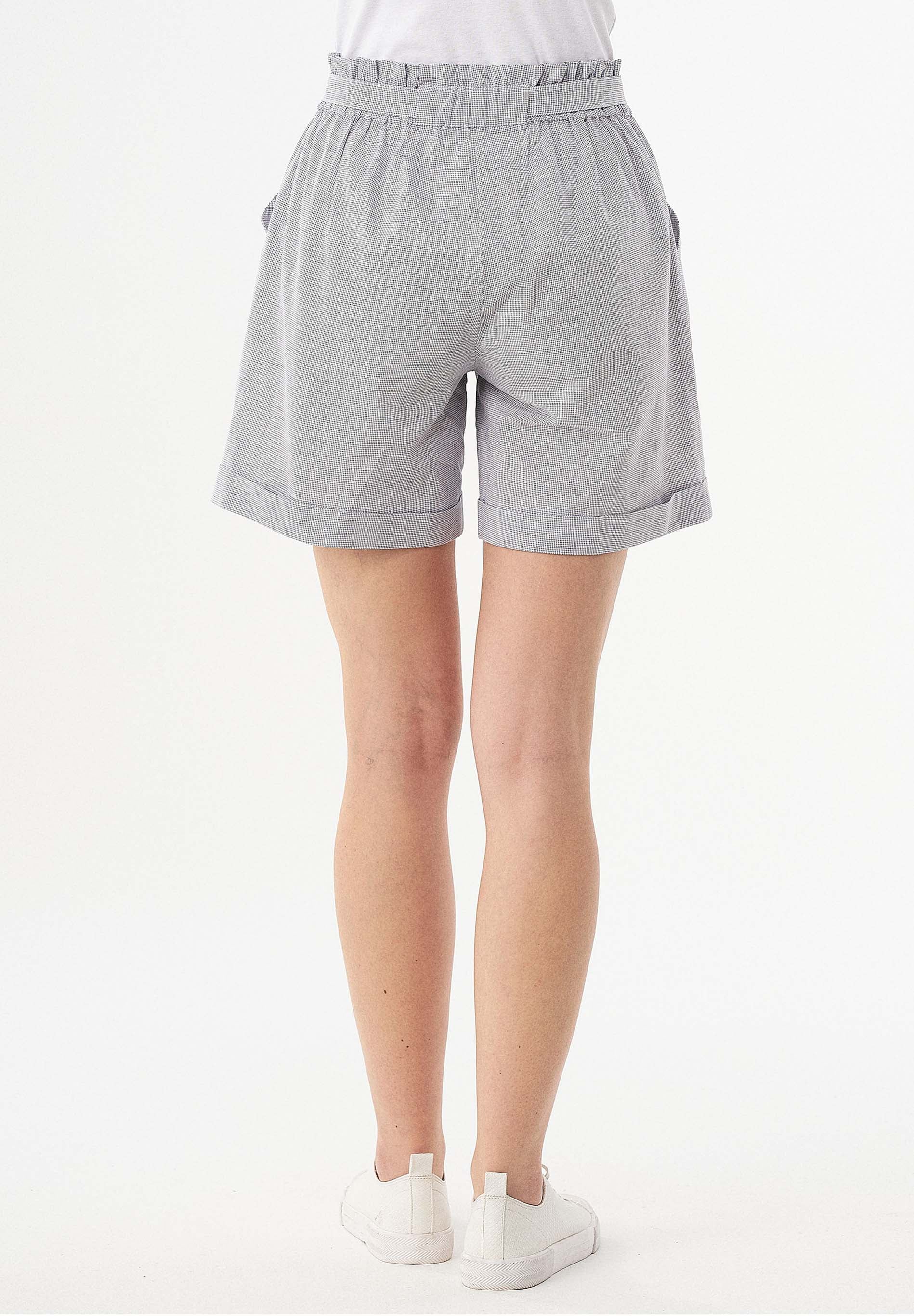 Paperbag-Shorts aus Leinengemisch