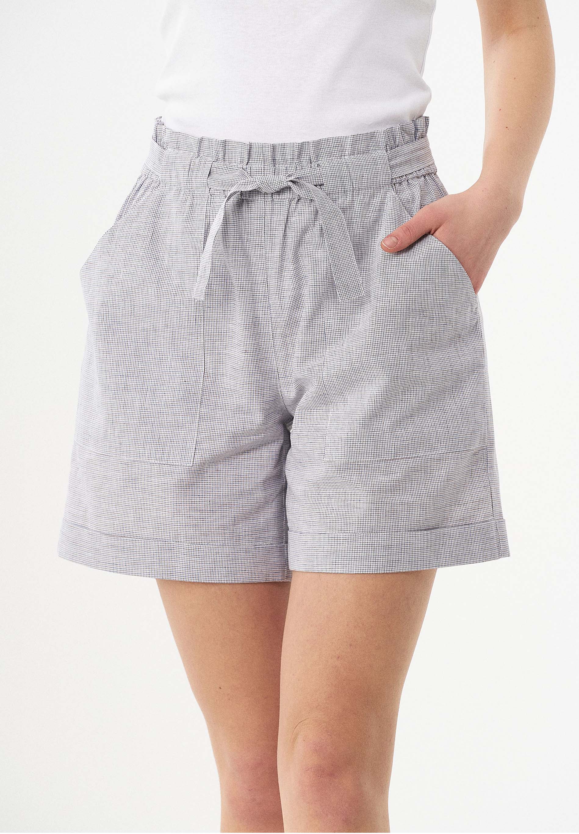 Paperbag-Shorts aus Leinengemisch