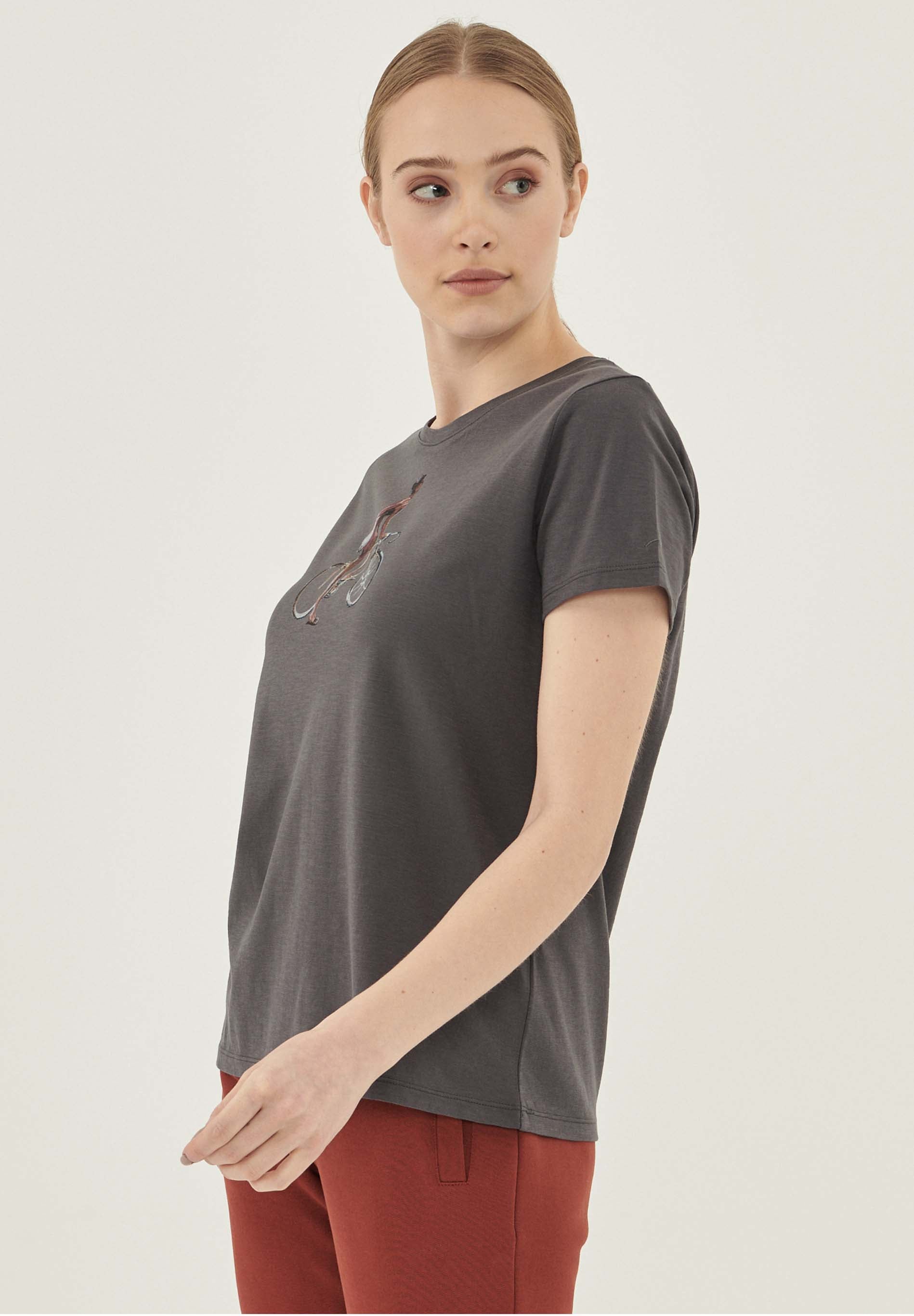 T-Shirt aus Bio-Baumwolle mit Fahrrad-Print