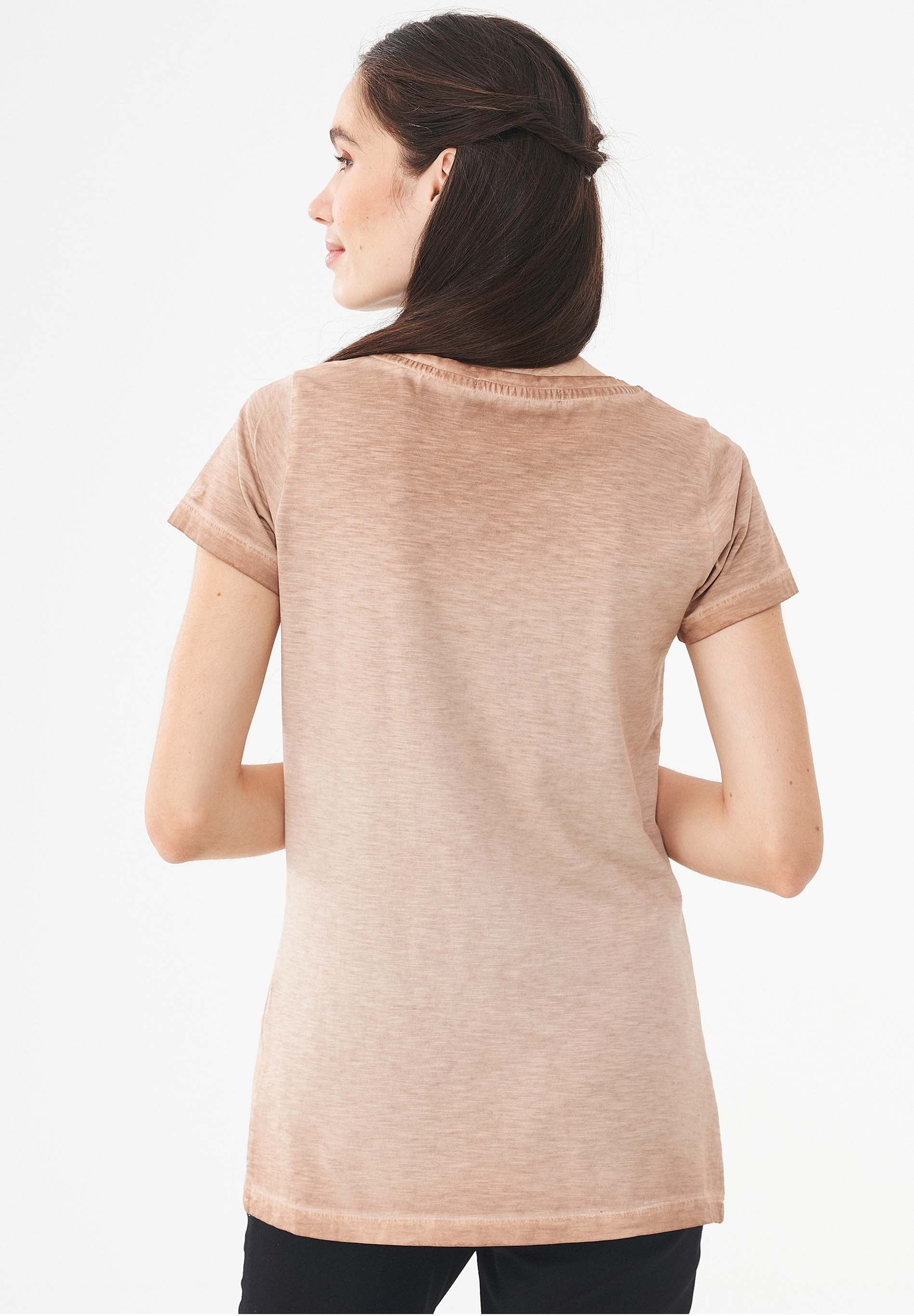 Garment Dyed T-Shirt aus Bio-Baumwolle mit Baum-Print