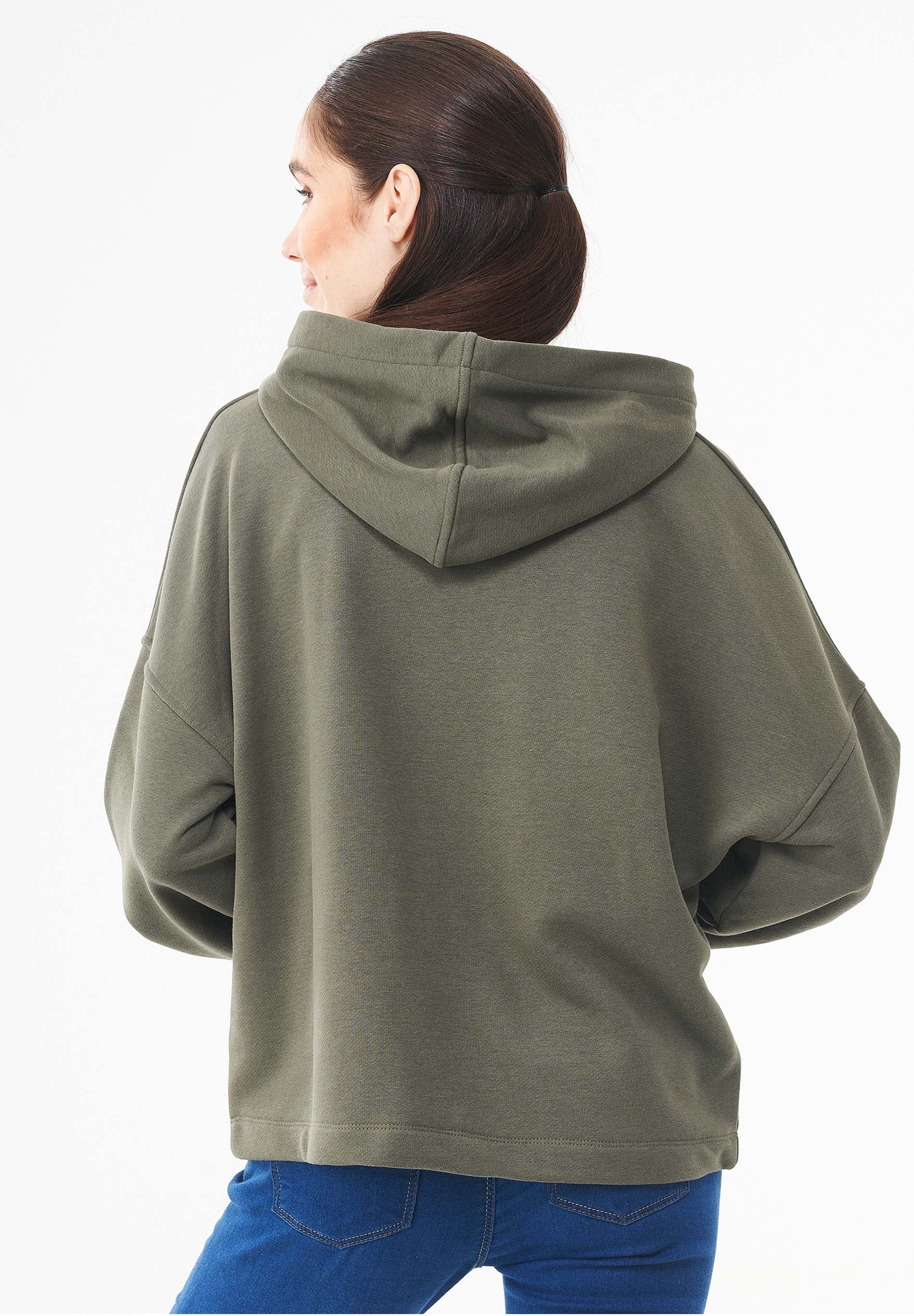 Sweatjacke aus Bio-Baumwolle & Modal mit recyceltem Polyester