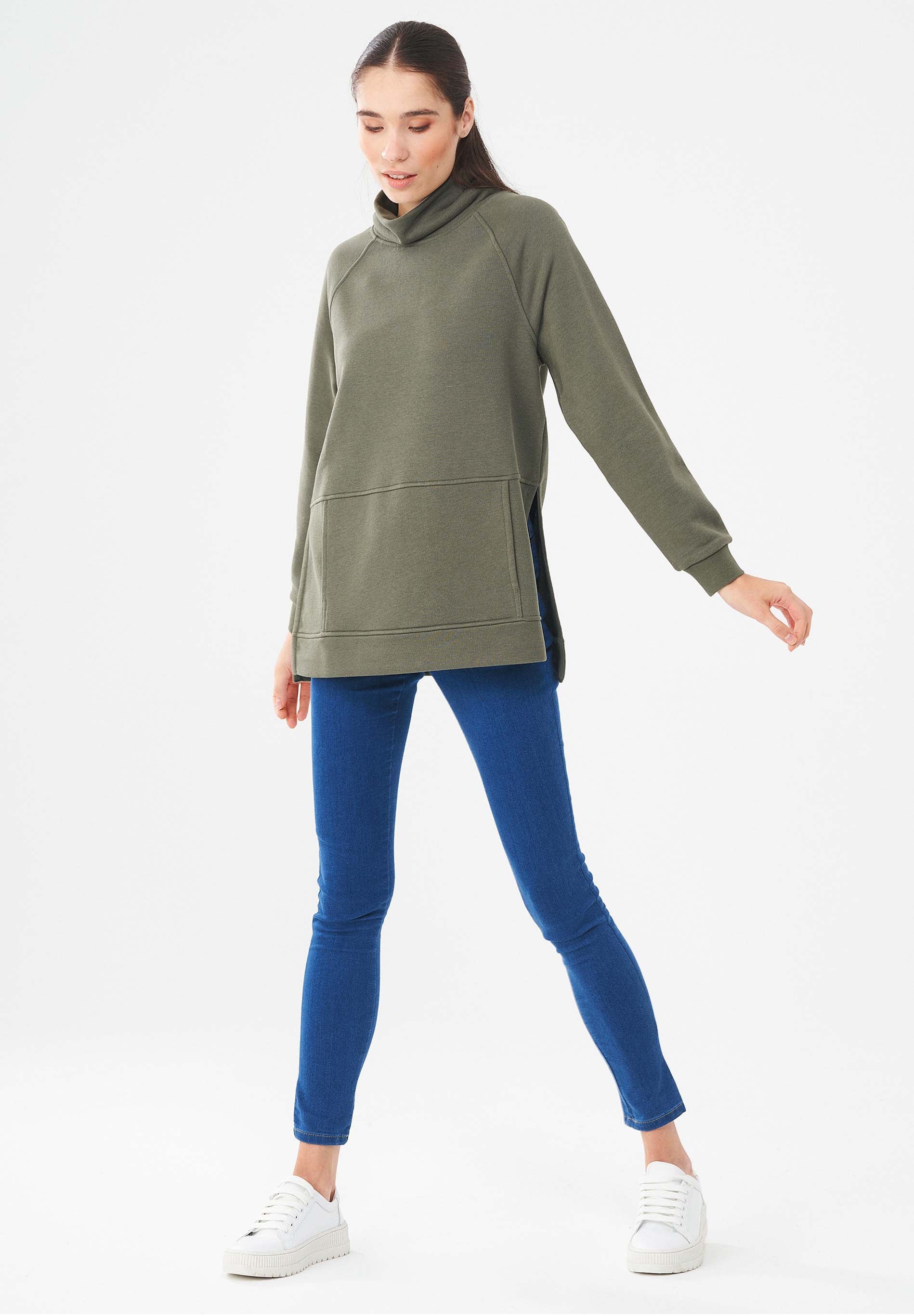Sweatshirt aus Bio-Baumwolle & Modal mit recyceltem Polyester