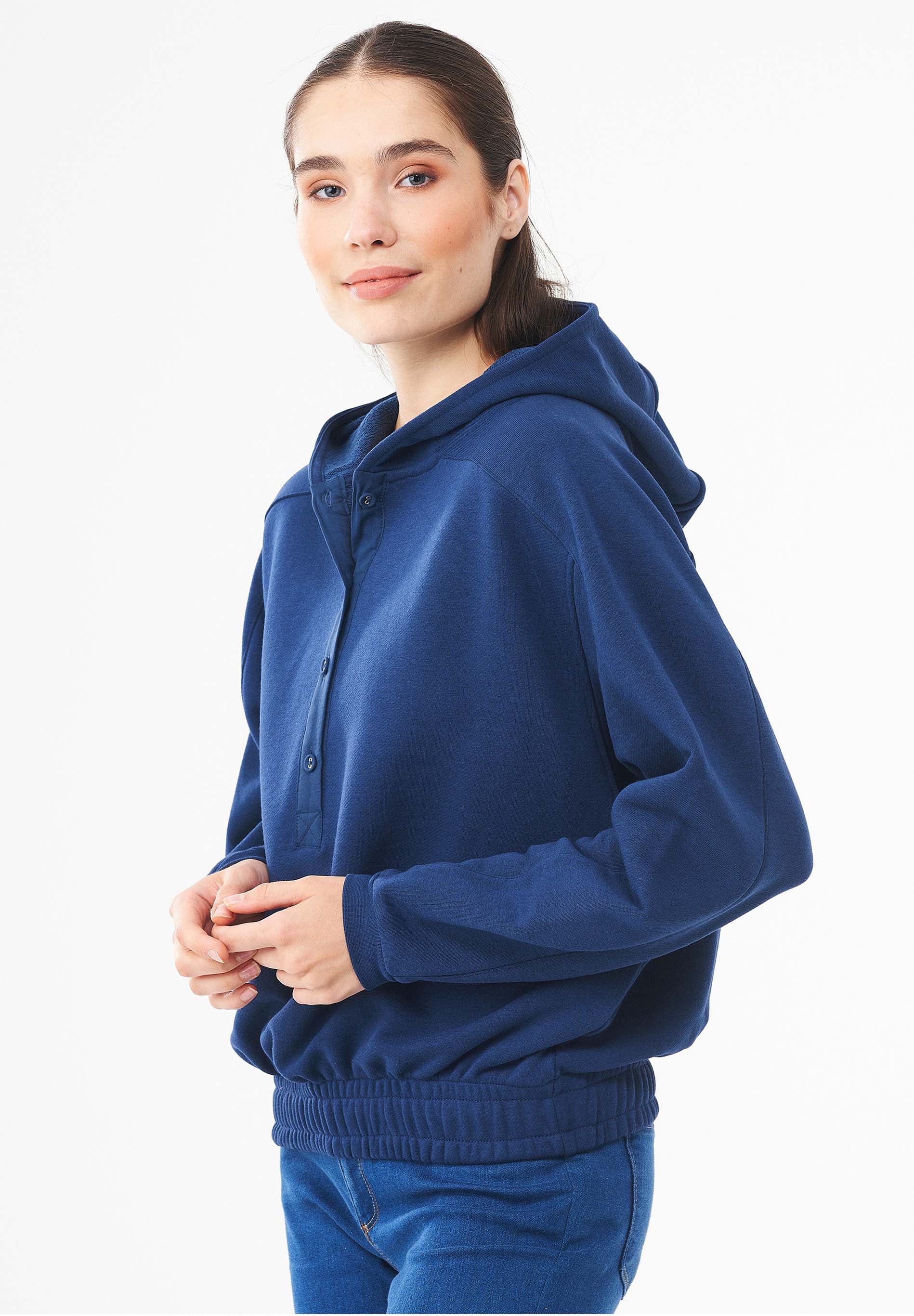 Kapuzenpullover aus Bio-Baumwolle & Modal mit recyceltem Polyester