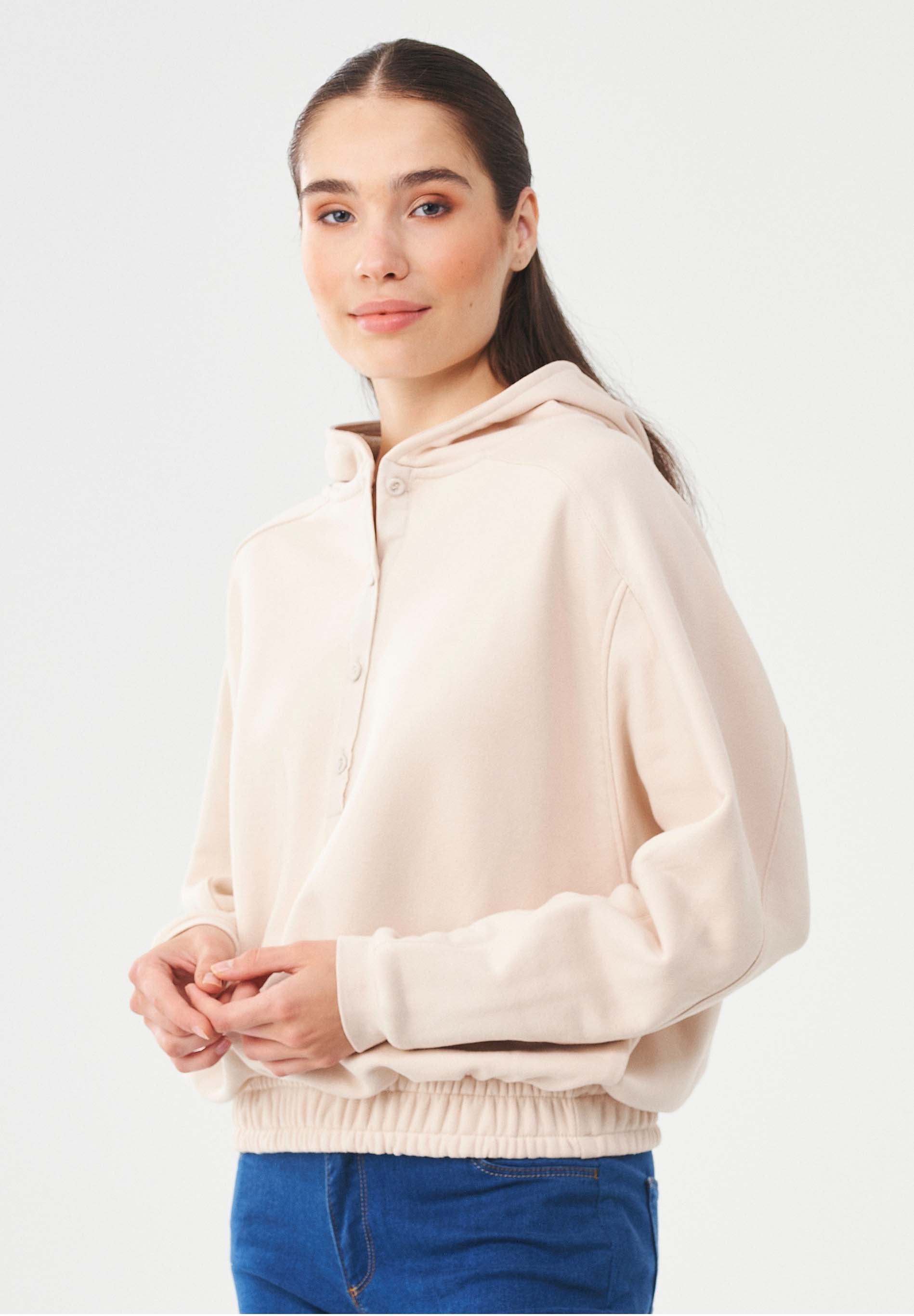 Kapuzenpullover aus Bio-Baumwolle & Modal mit recyceltem Polyester