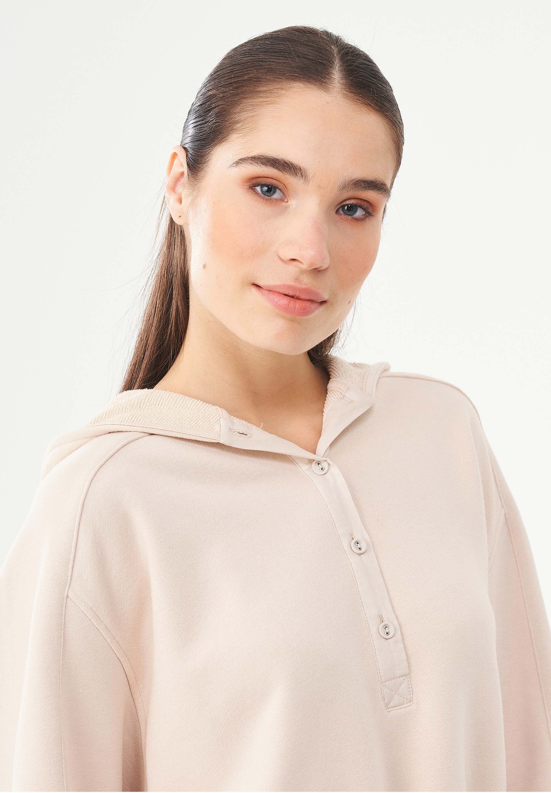 Kapuzenpullover aus Bio-Baumwolle & Modal mit recyceltem Polyester