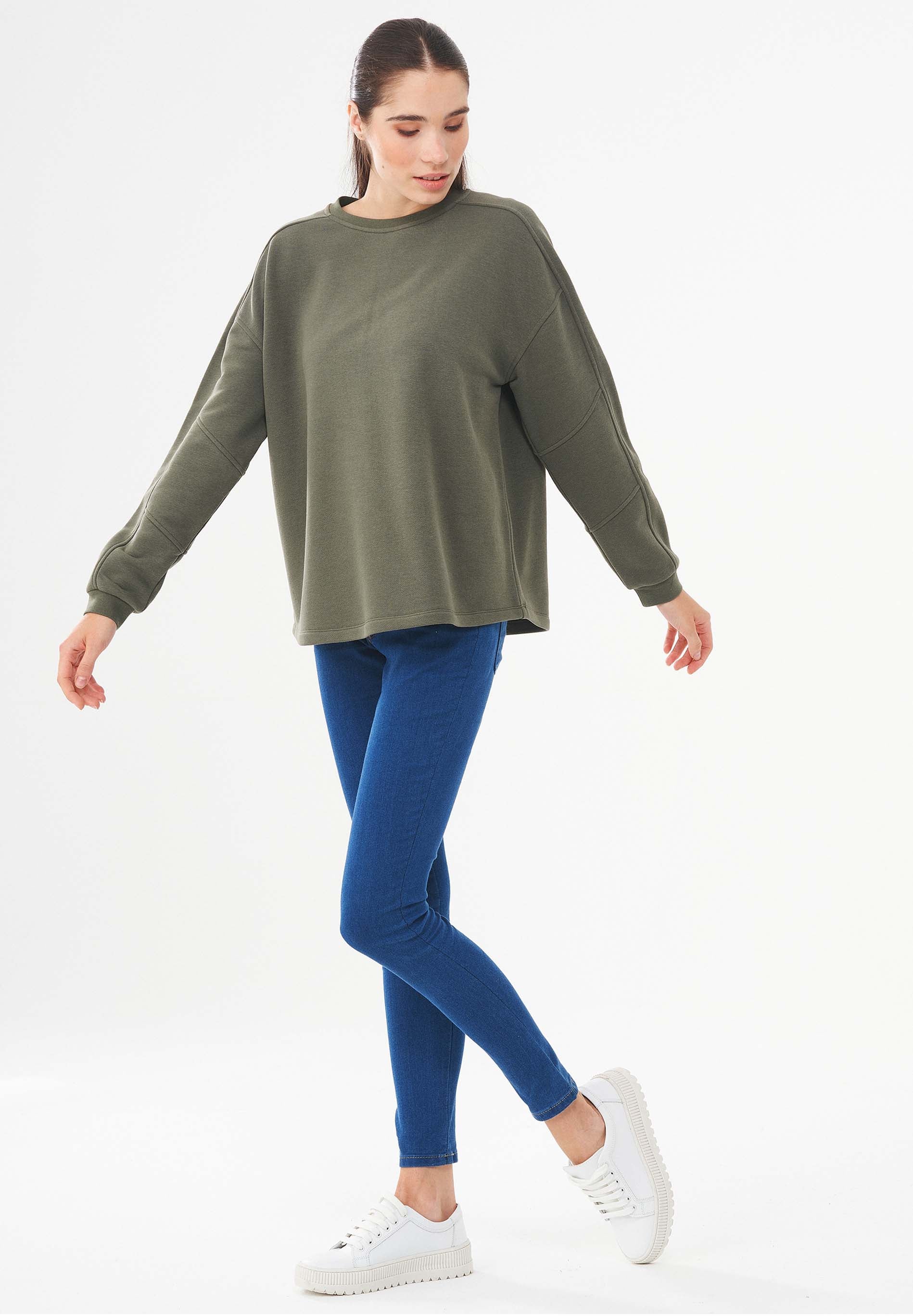 Sweatshirt aus Bio-Baumwolle & Modal mit recyceltem Polyester