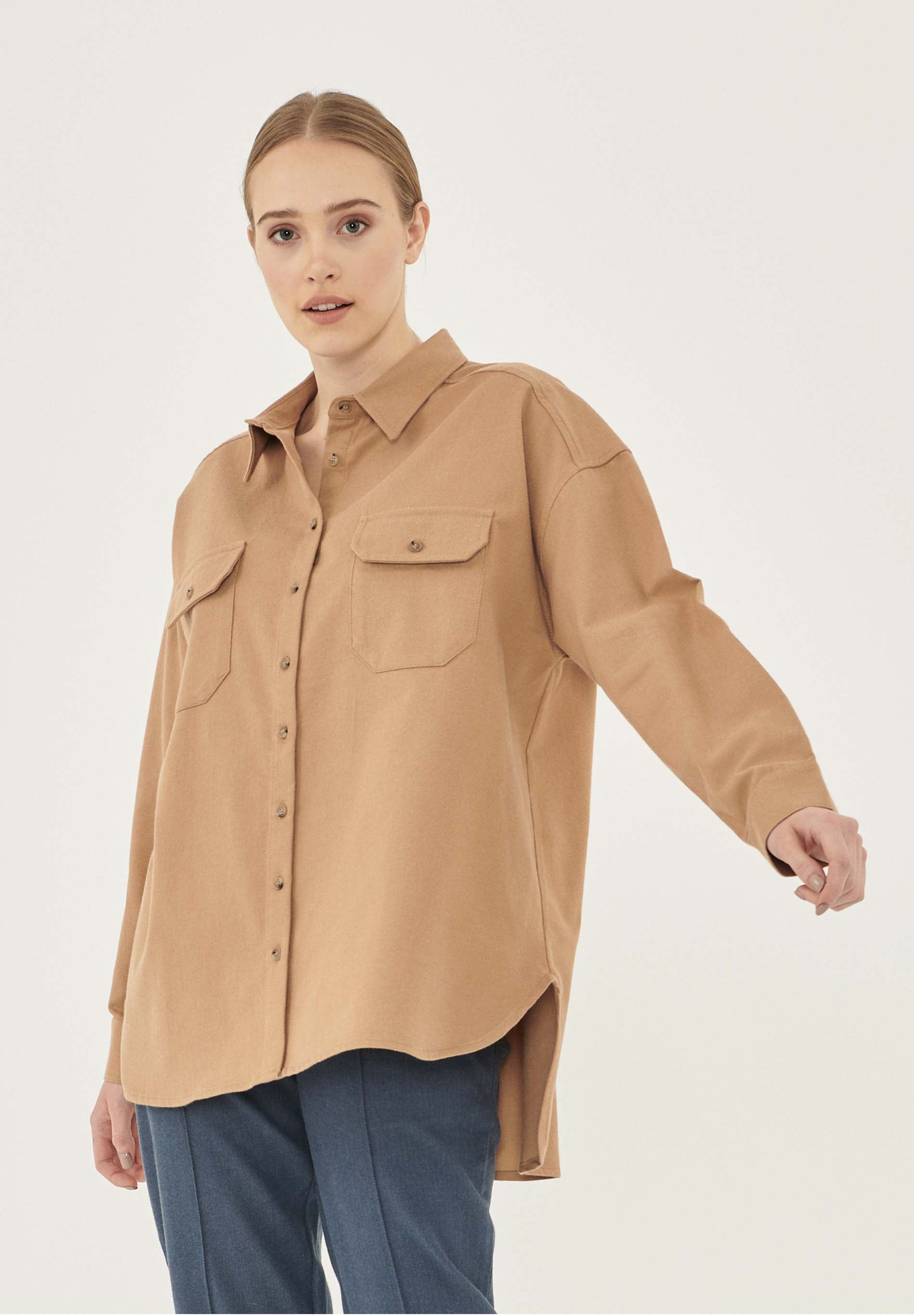 Brushed Twill Hemdbluse aus Bio-Baumwolle