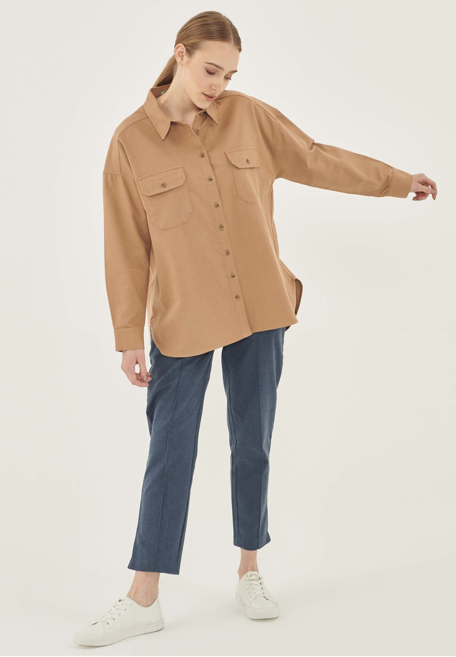 Brushed Twill Hemdbluse aus Bio-Baumwolle