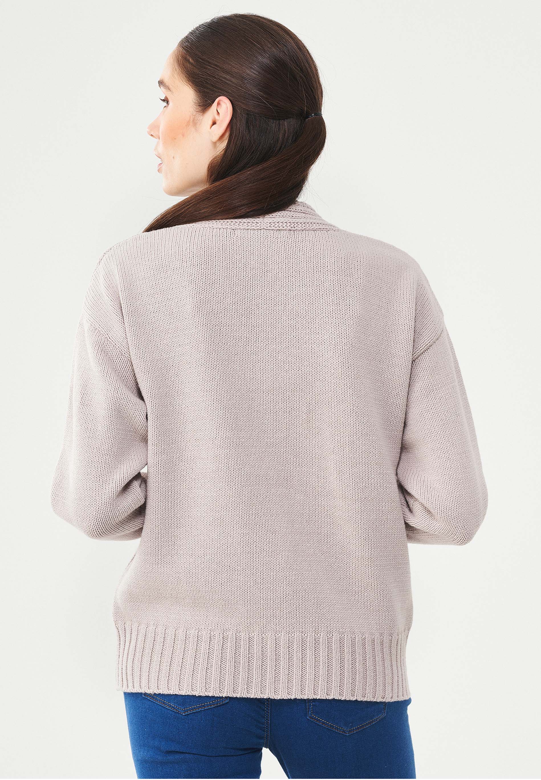 Cardigan aus Bio-Merinowolle und Bio-Baumwolle
