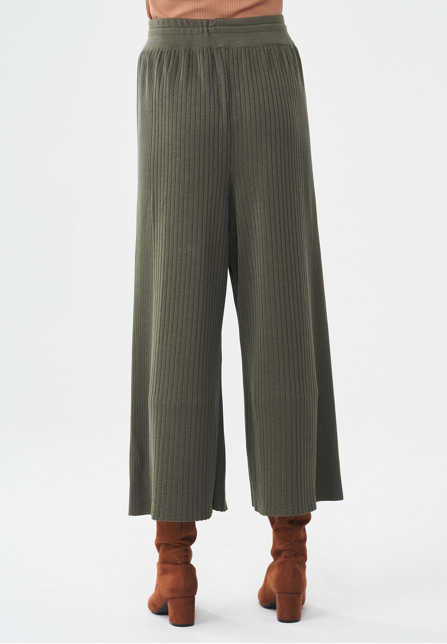 Gerippte Strickhose aus TENCEL™ Lyocell