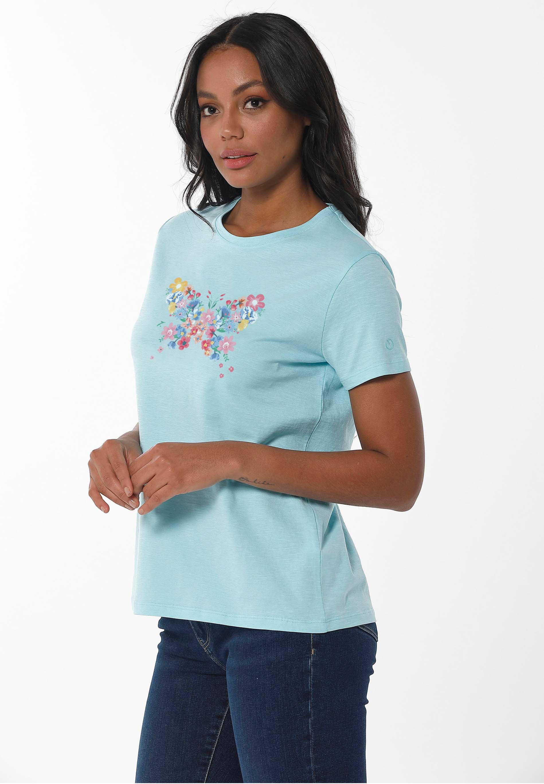 T-Shirt aus Bio-Baumwolle mit Falter-Print