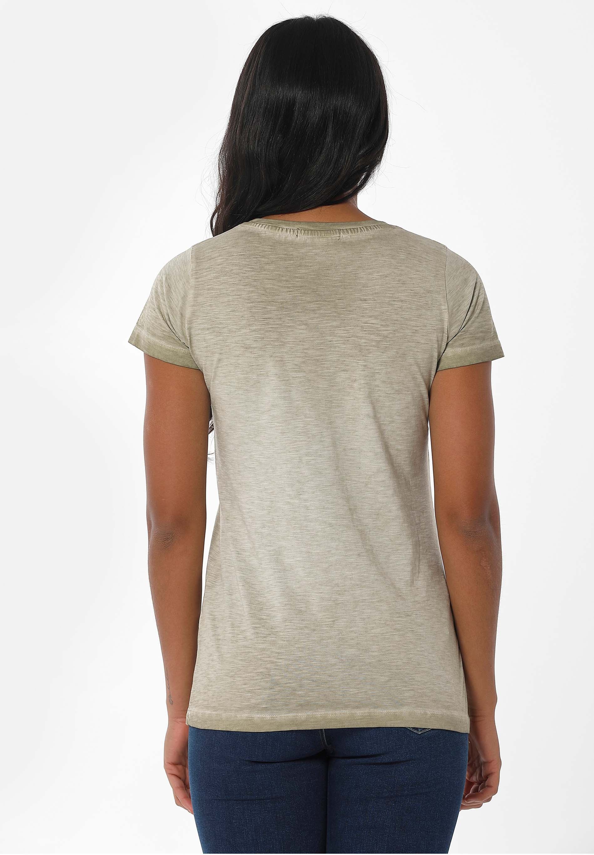 Garment Dyed T-Shirt aus Bio-Baumwolle mit  Frucht-Print