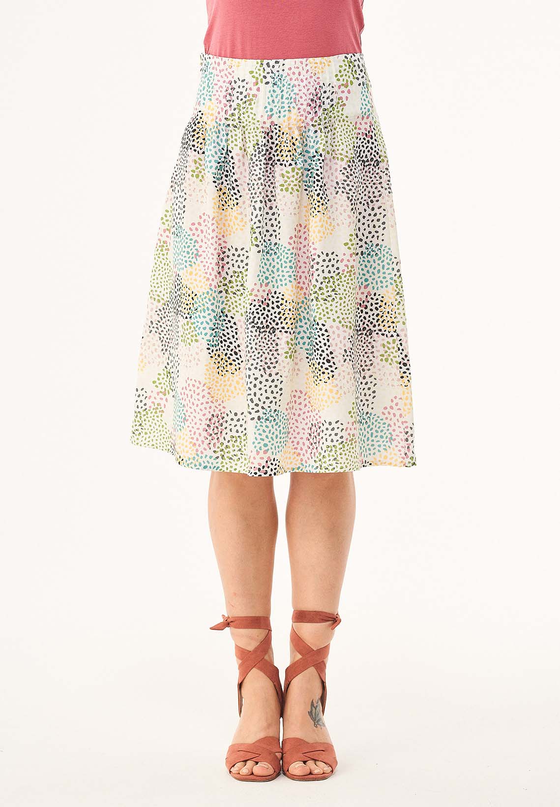 Midirock aus TENCEL™ Lyocell mit Allover-Print