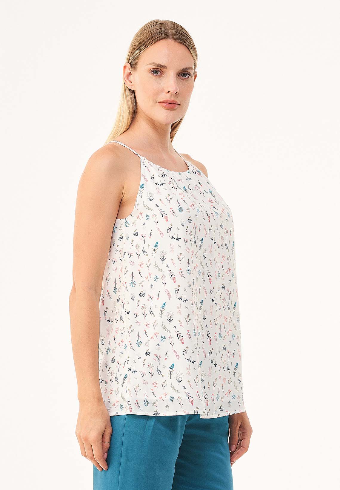 Spaghettiträger-Top aus Bio-Baumwolle und Bamboo mit Allover-Print