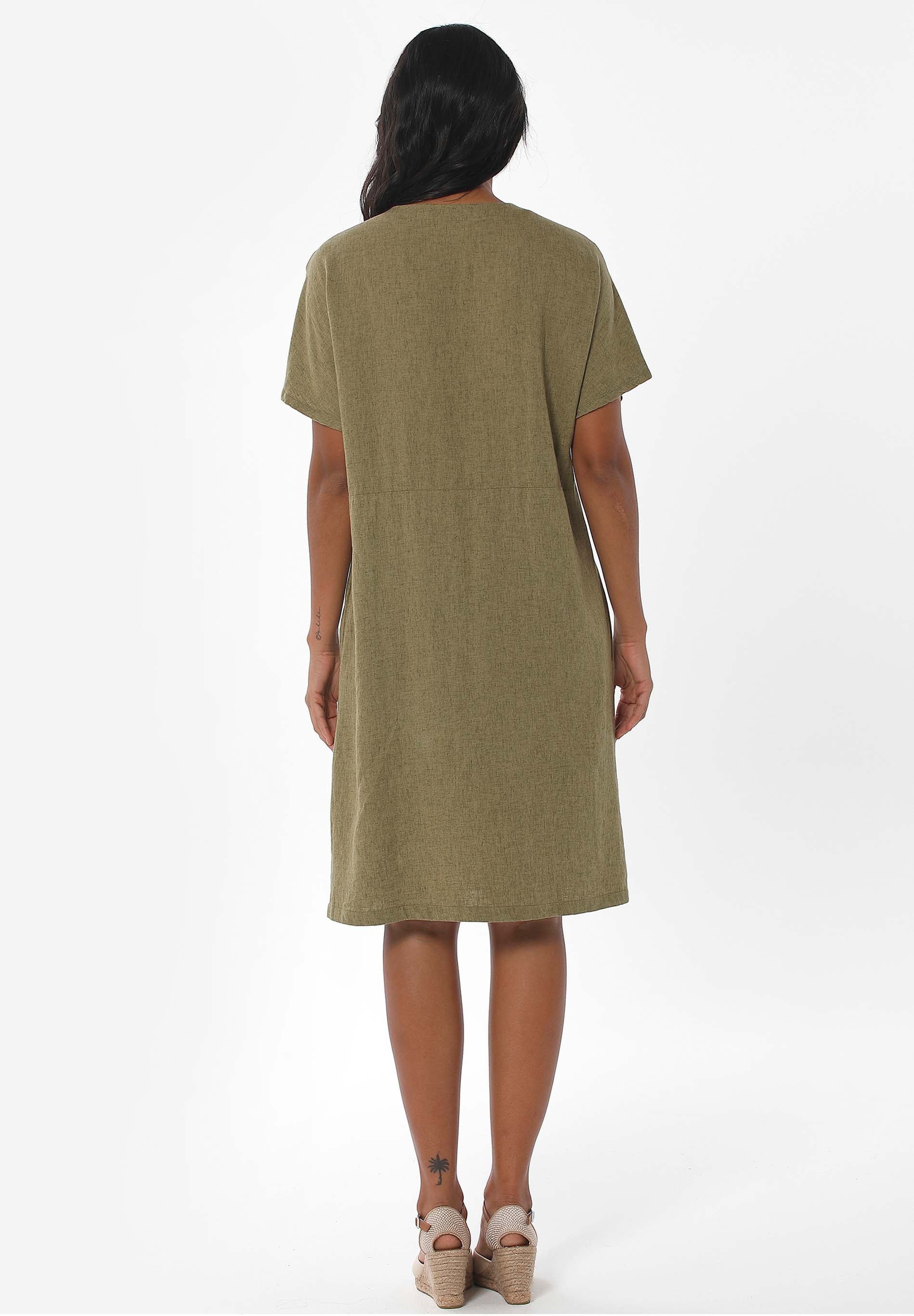 Kleid aus LENZING™ ECOVERO™ Viskose und Leinen
