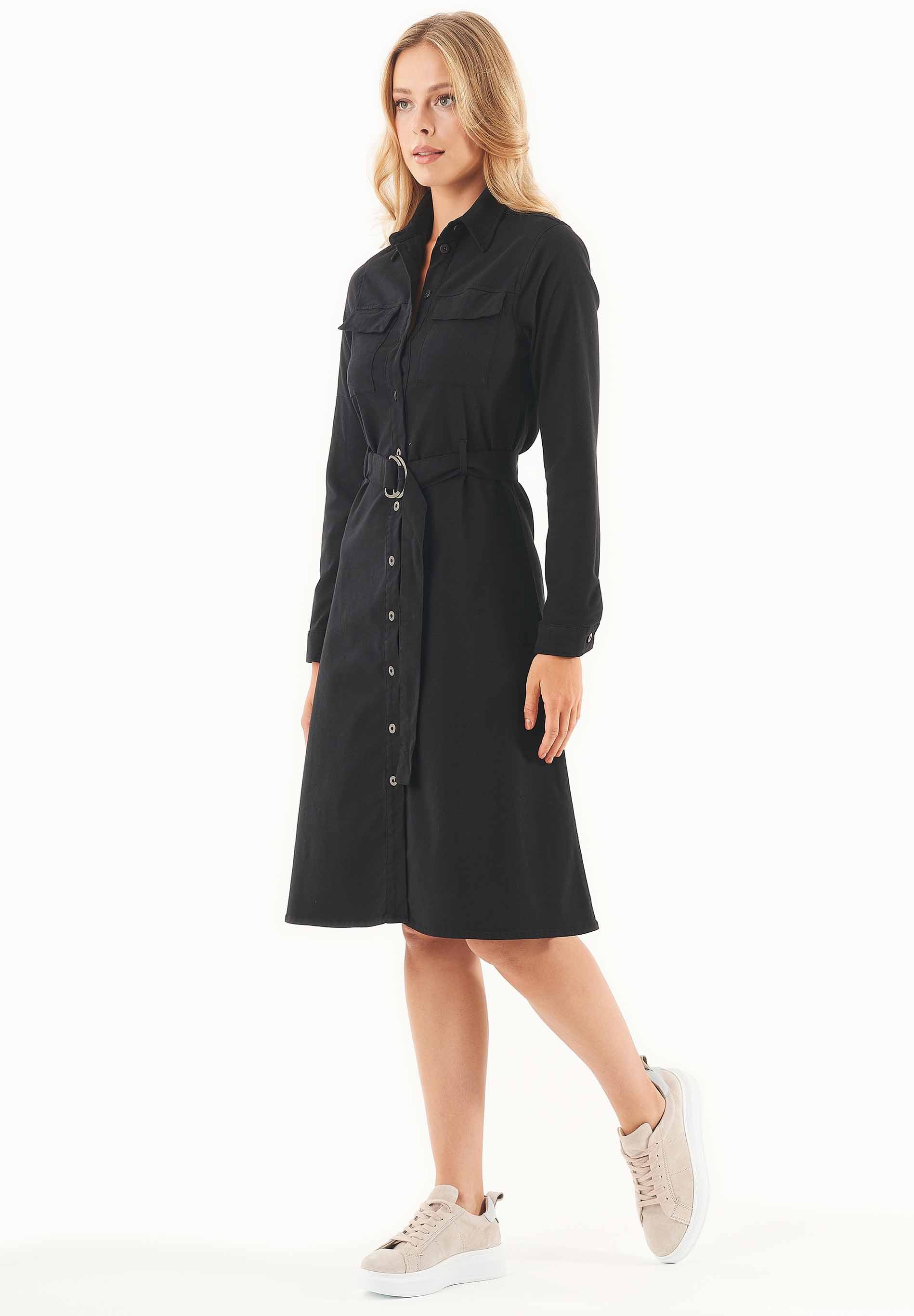 Hemdblusenkleid aus TENCEL™ Lyocell und Bio-Baumwolle