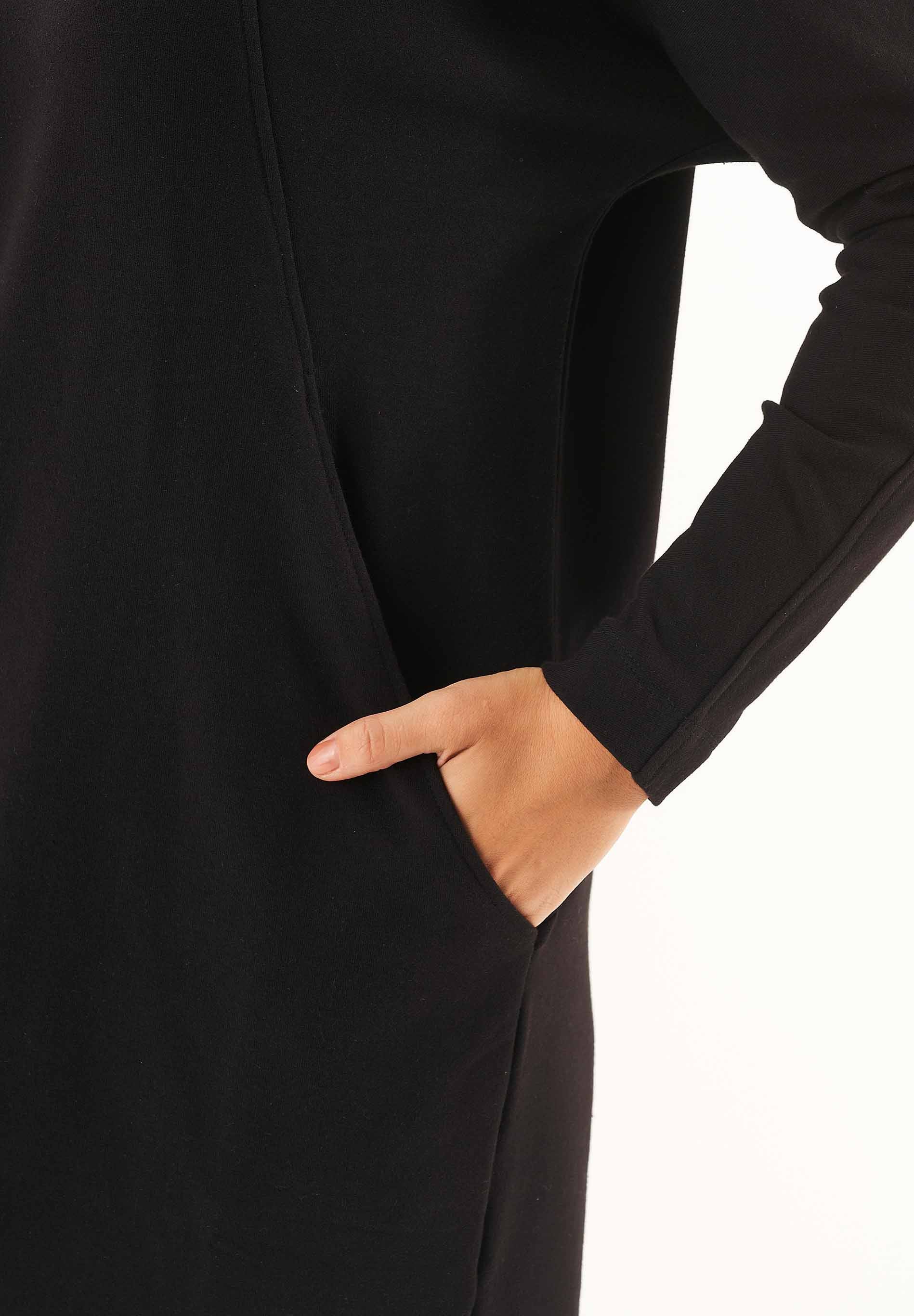 Sweatkleid aus Bio-Baumwolle mit Rollkragen
