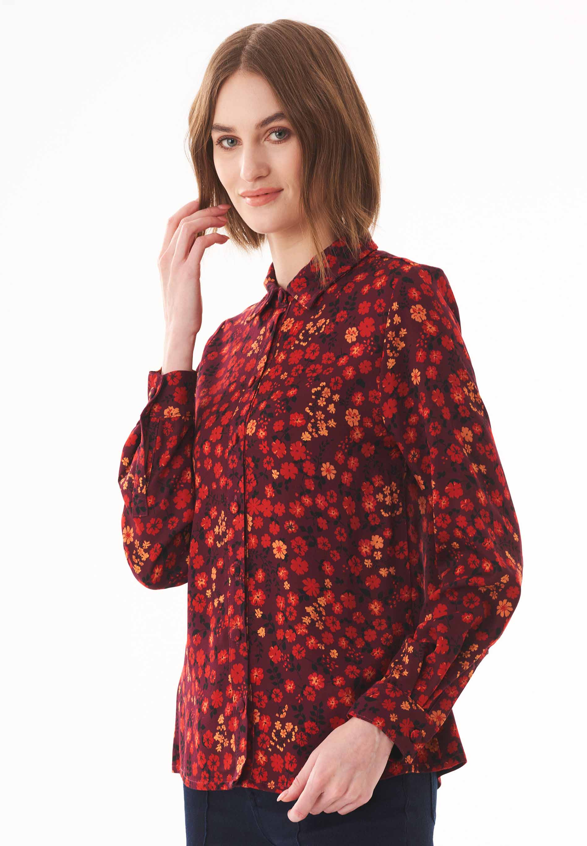 Hemdbluse aus LENZING™ ECOVERO™