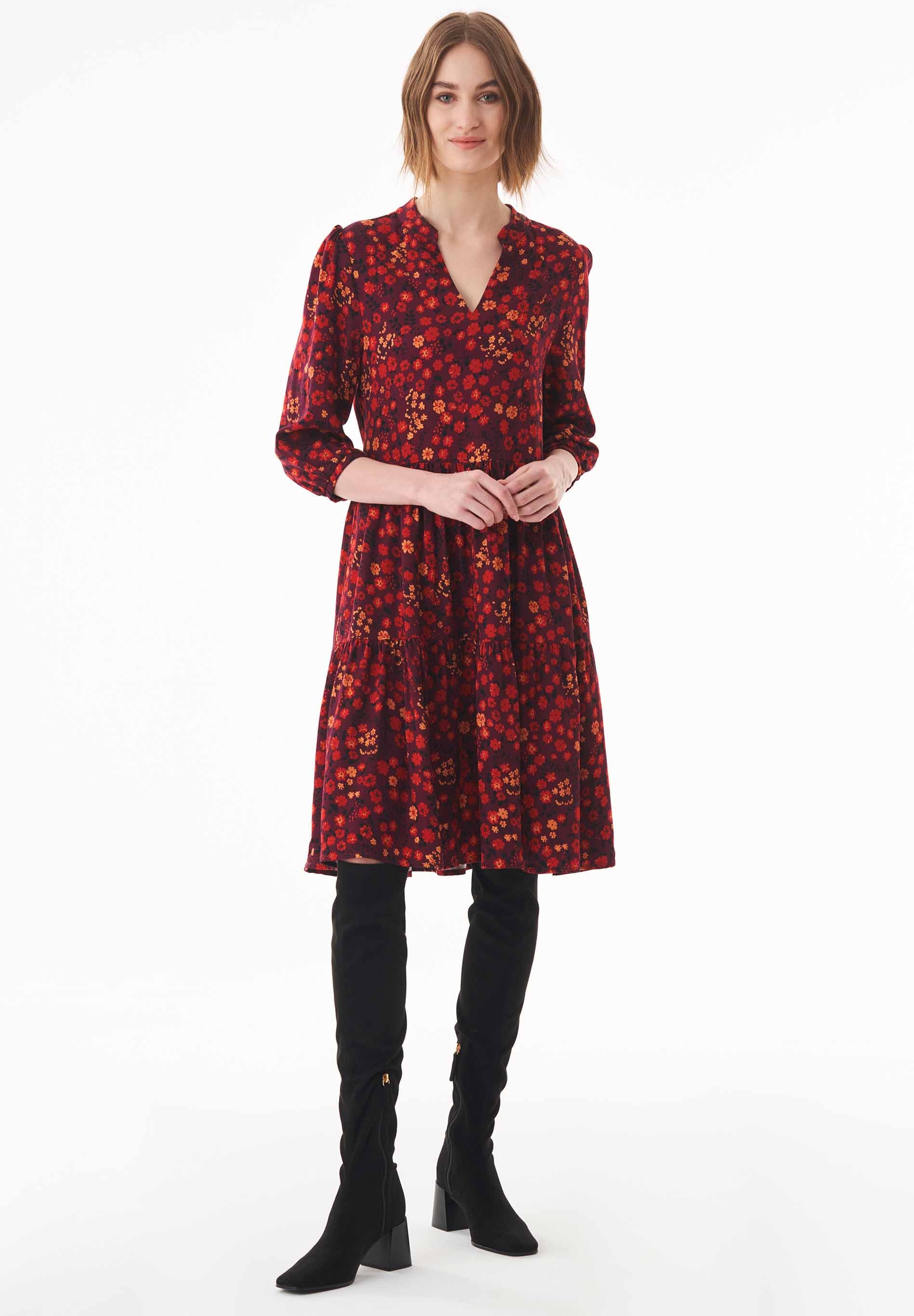Kleid aus LENZING™ ECOVERO™ mit Allover-Print
