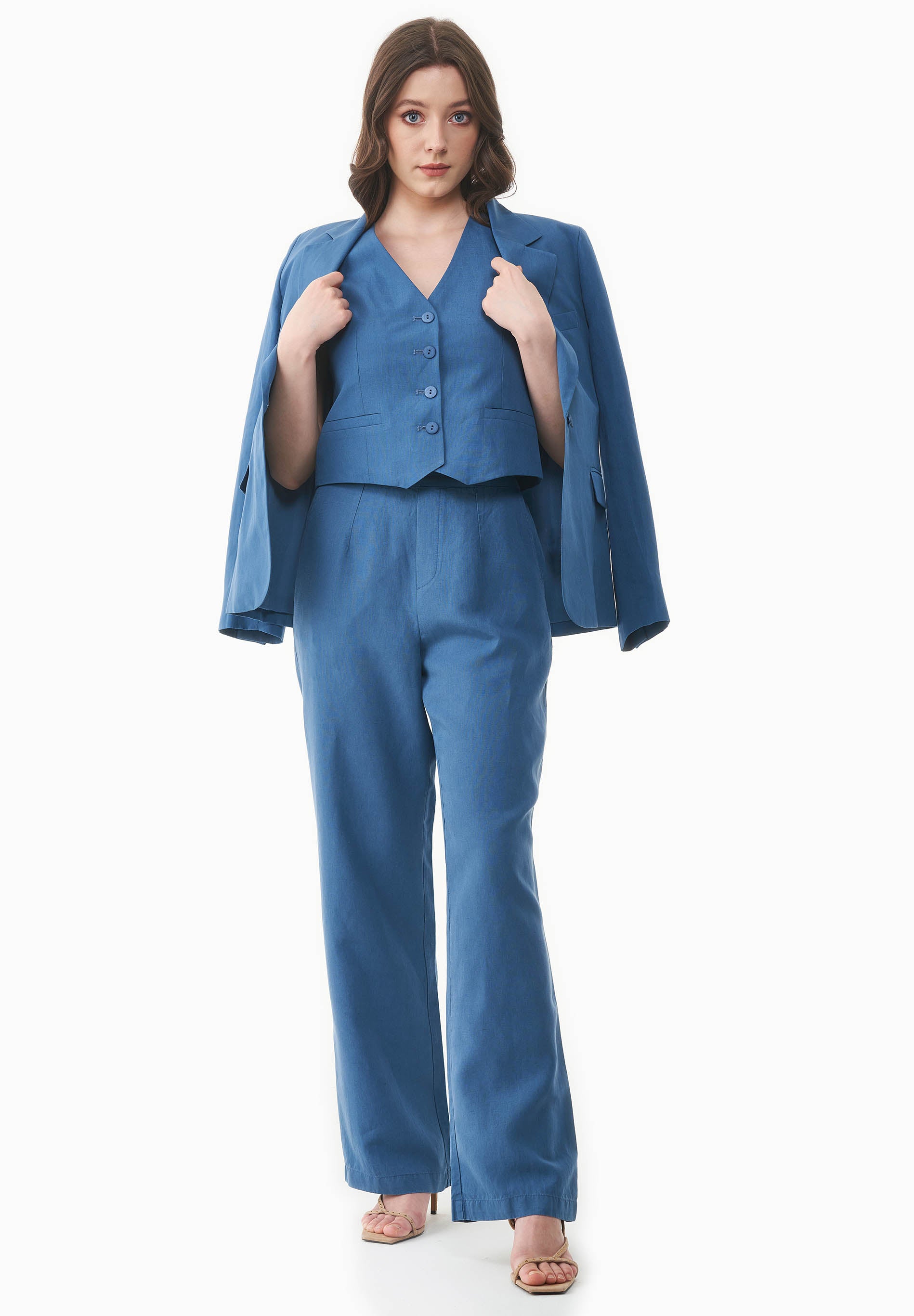 Weste aus TENCEL™ Lyocell und Leinen