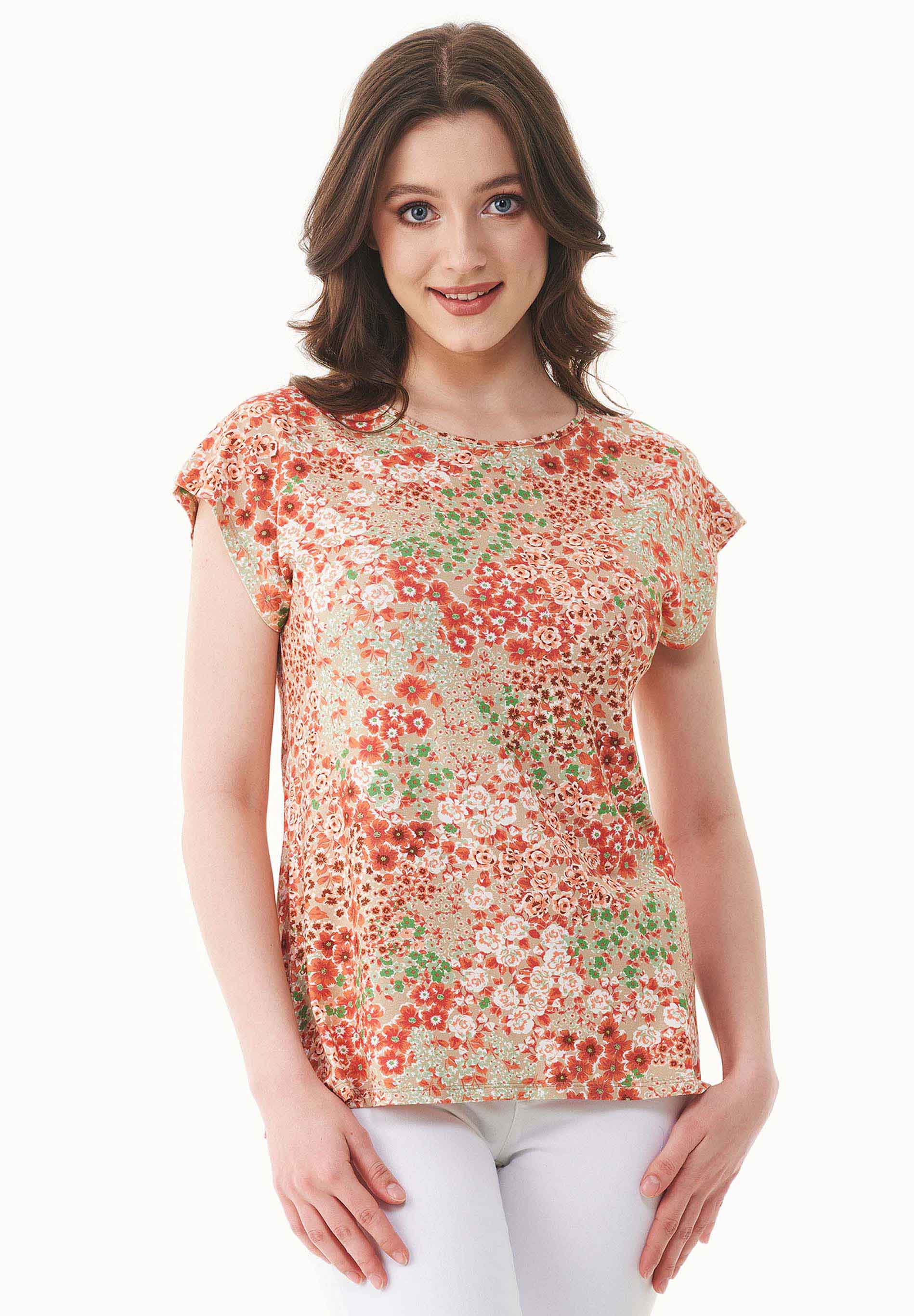 T-Shirt aus LENZING™ ECOVERO™ mit Blumenmuster