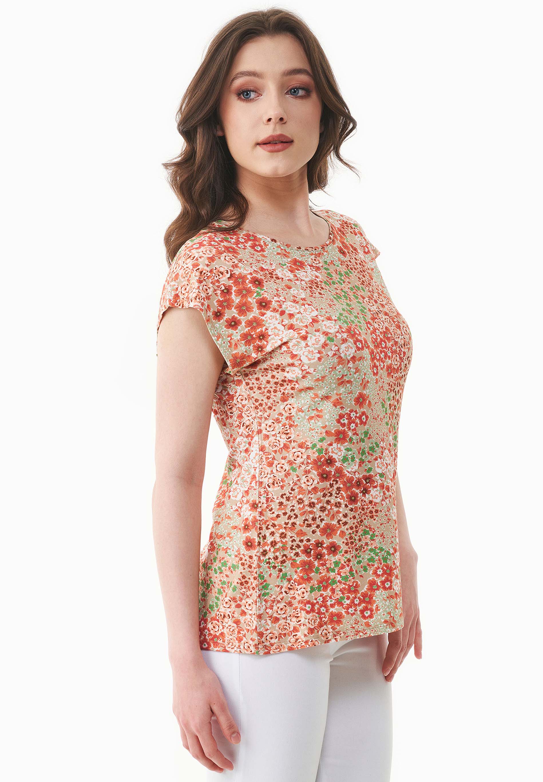 T-Shirt aus LENZING™ ECOVERO™ mit Blumenmuster