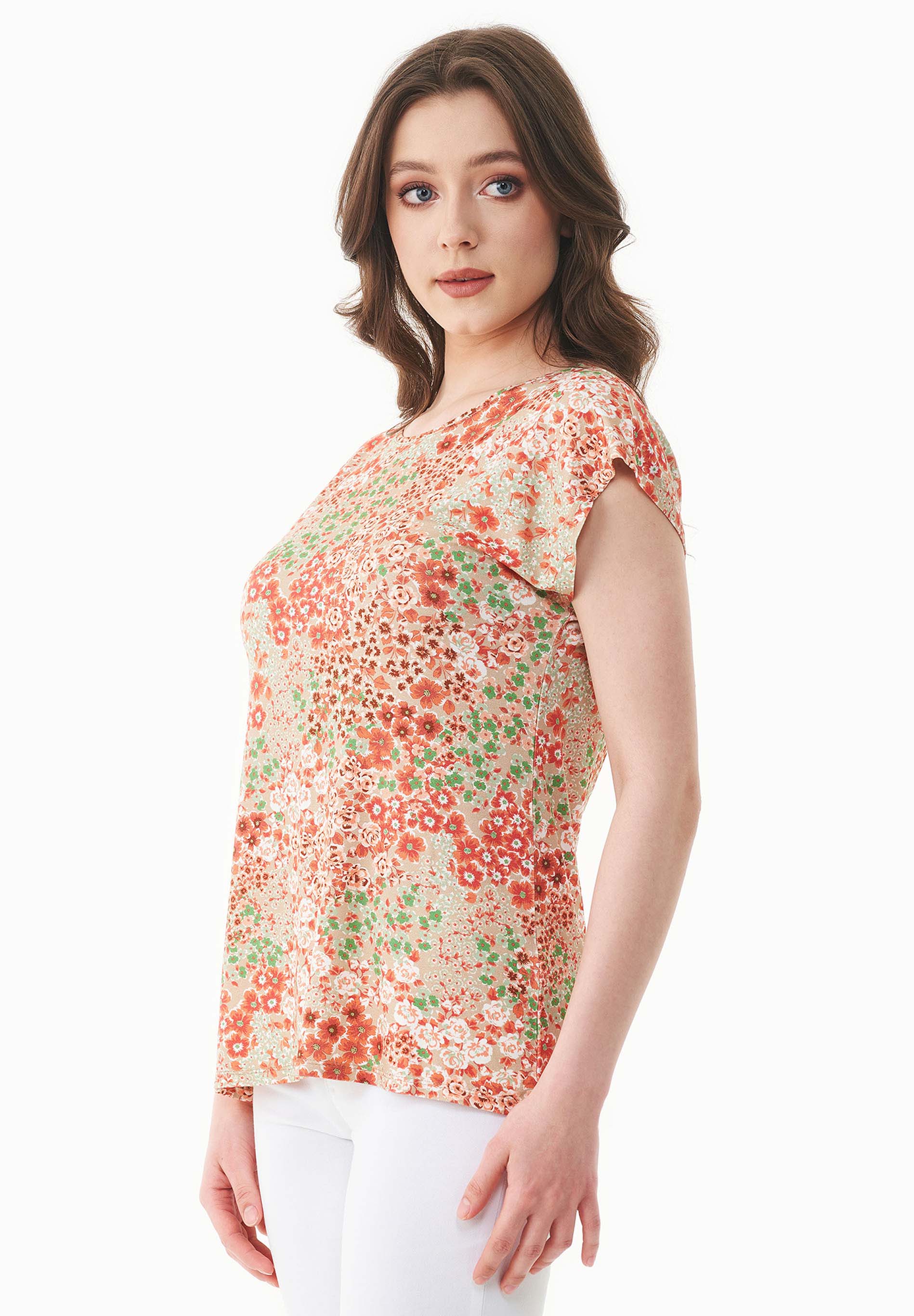 T-Shirt aus LENZING™ ECOVERO™ mit Blumenmuster