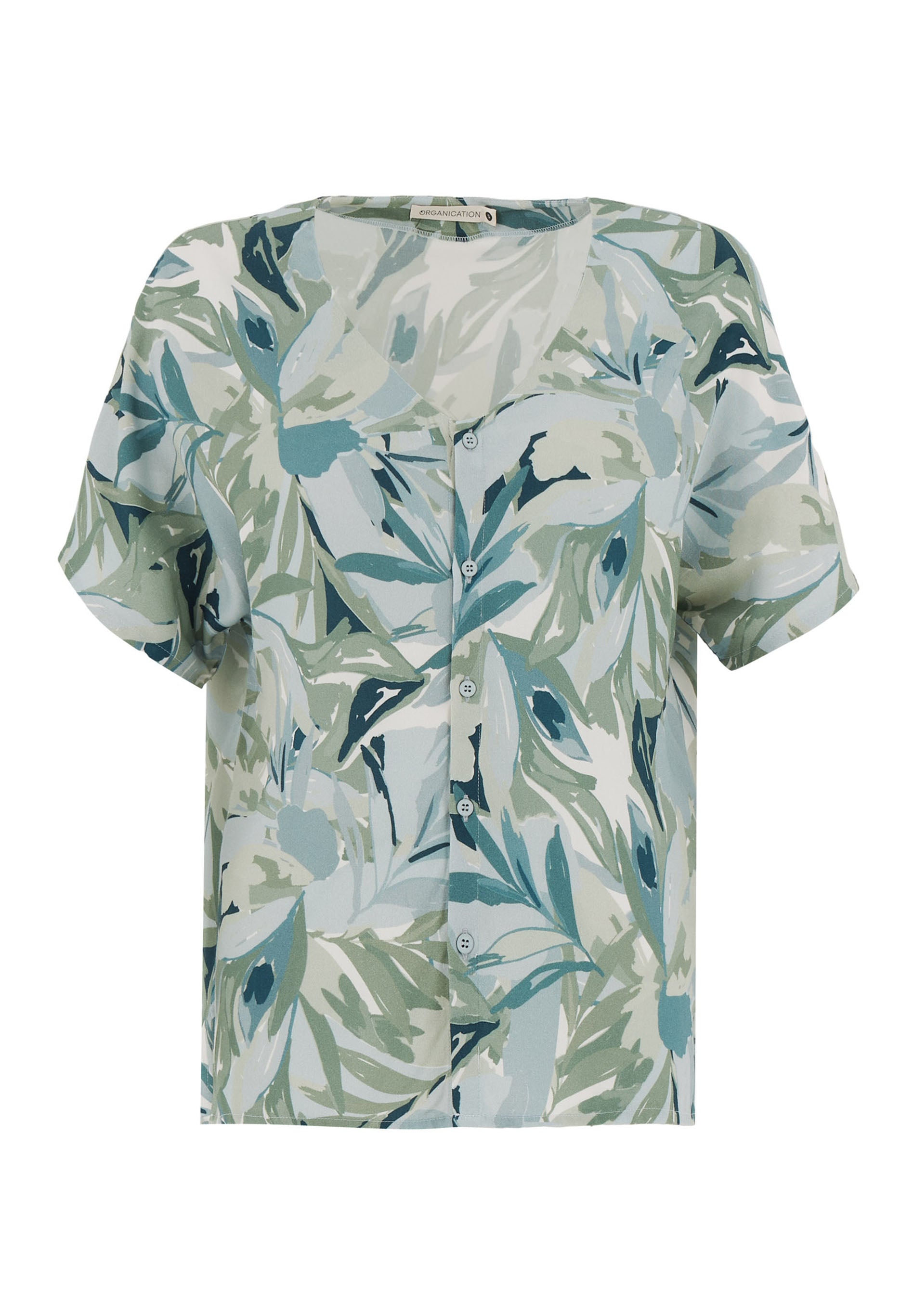 Bluse aus LENZING™ ECOVERO™ mit Blattmuster