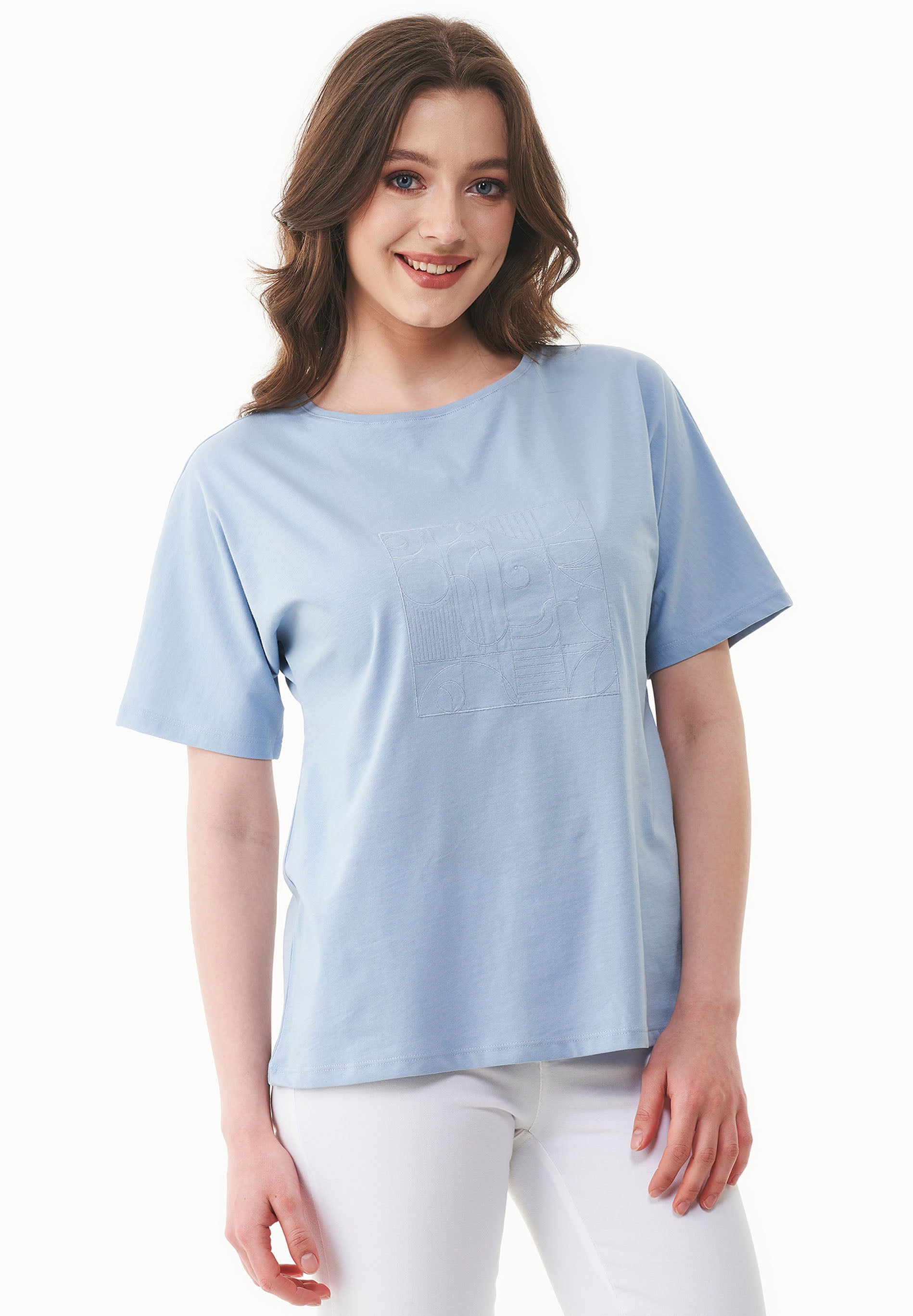 T-Shirt aus Bio-Baumwolle mit Stickerei