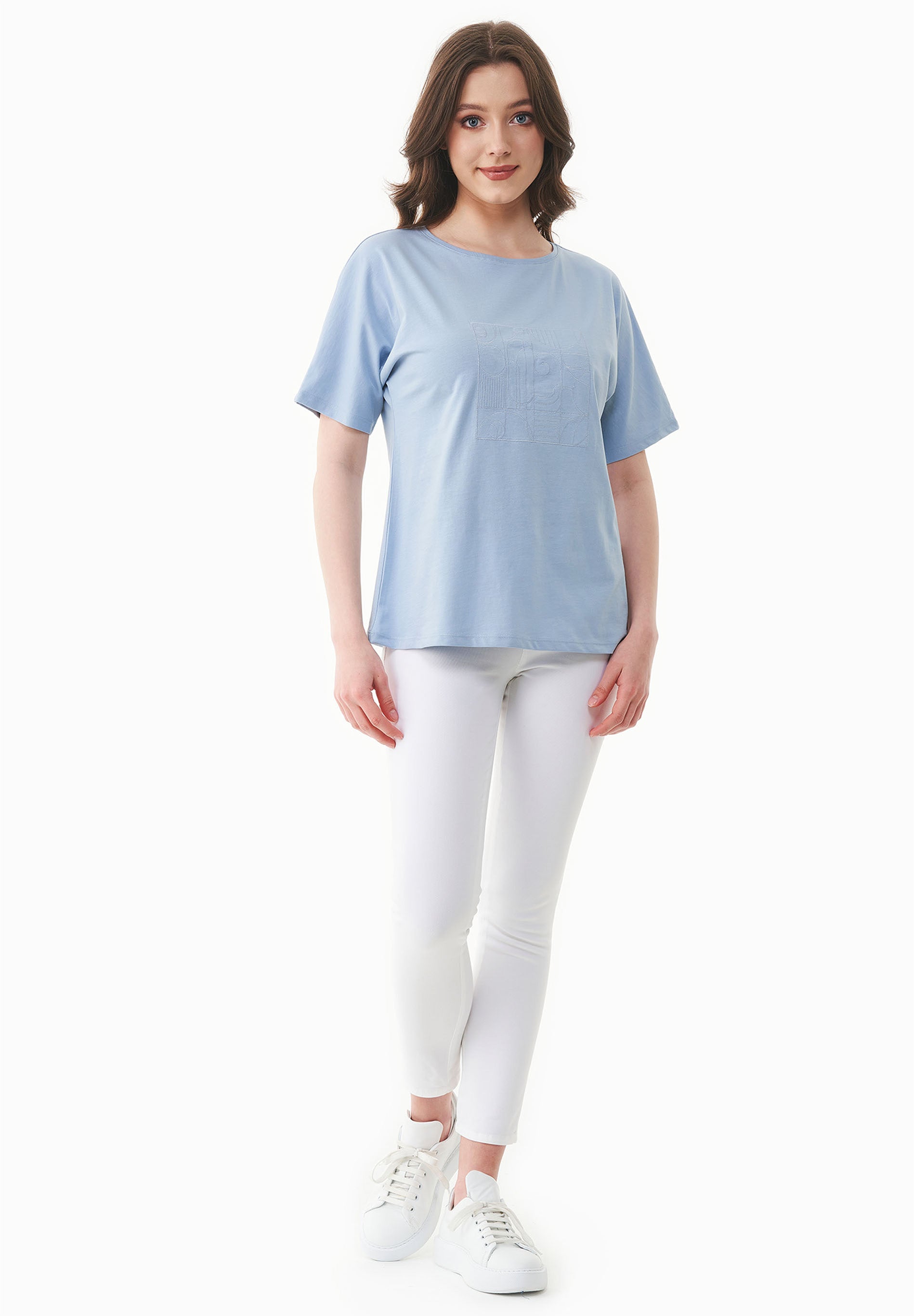 T-Shirt aus Bio-Baumwolle mit Stickerei