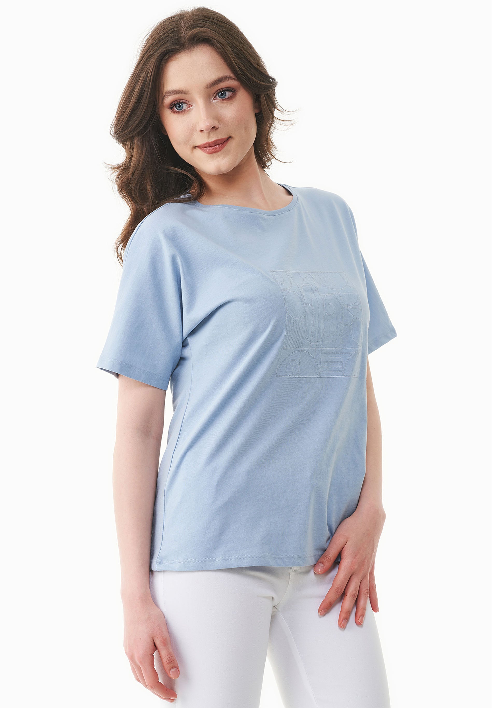 T-Shirt aus Bio-Baumwolle mit Stickerei
