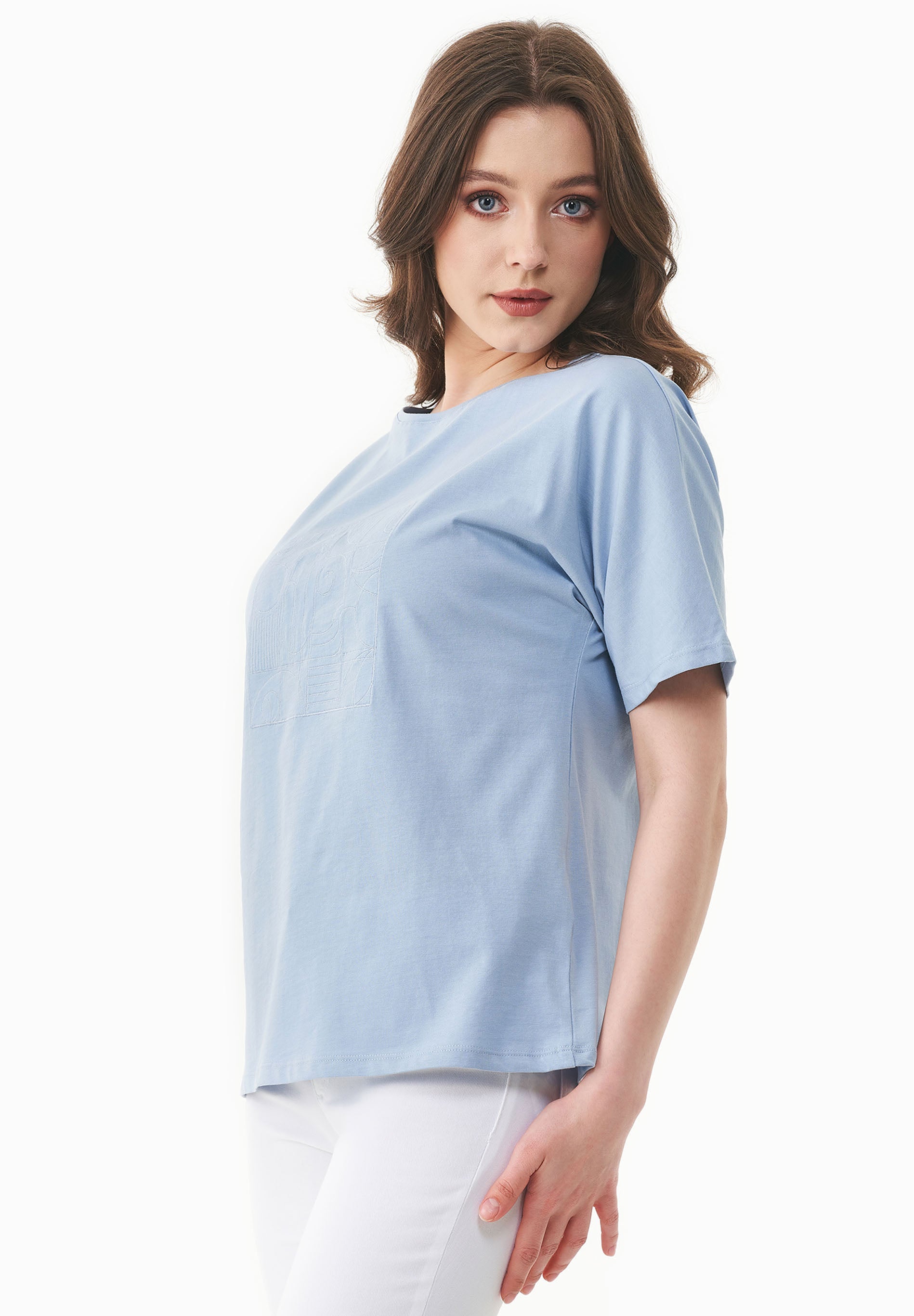 T-Shirt aus Bio-Baumwolle mit Stickerei