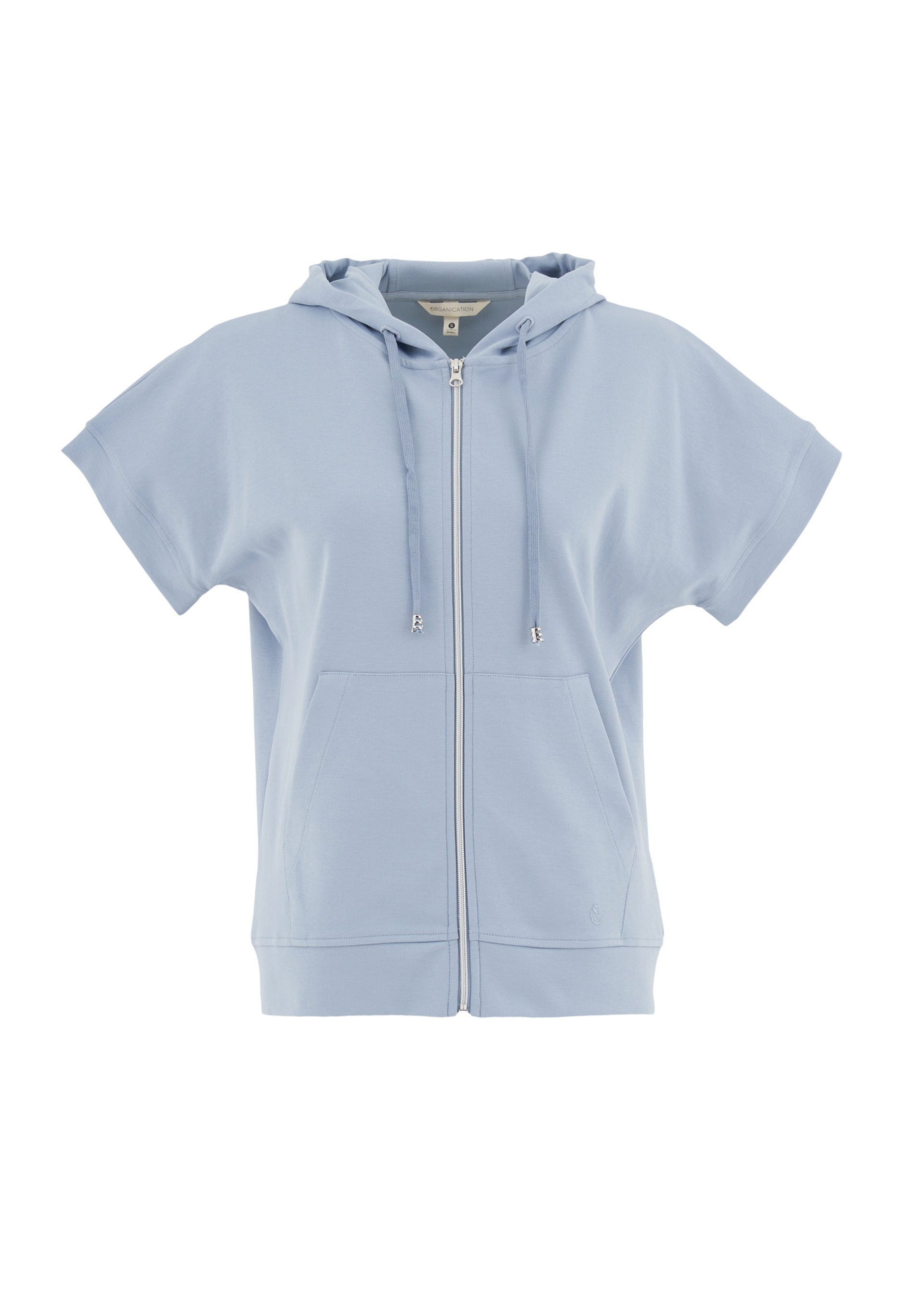 Leichte Full-Zip Kurzarm-Hoodie aus Bio-Baumwolle