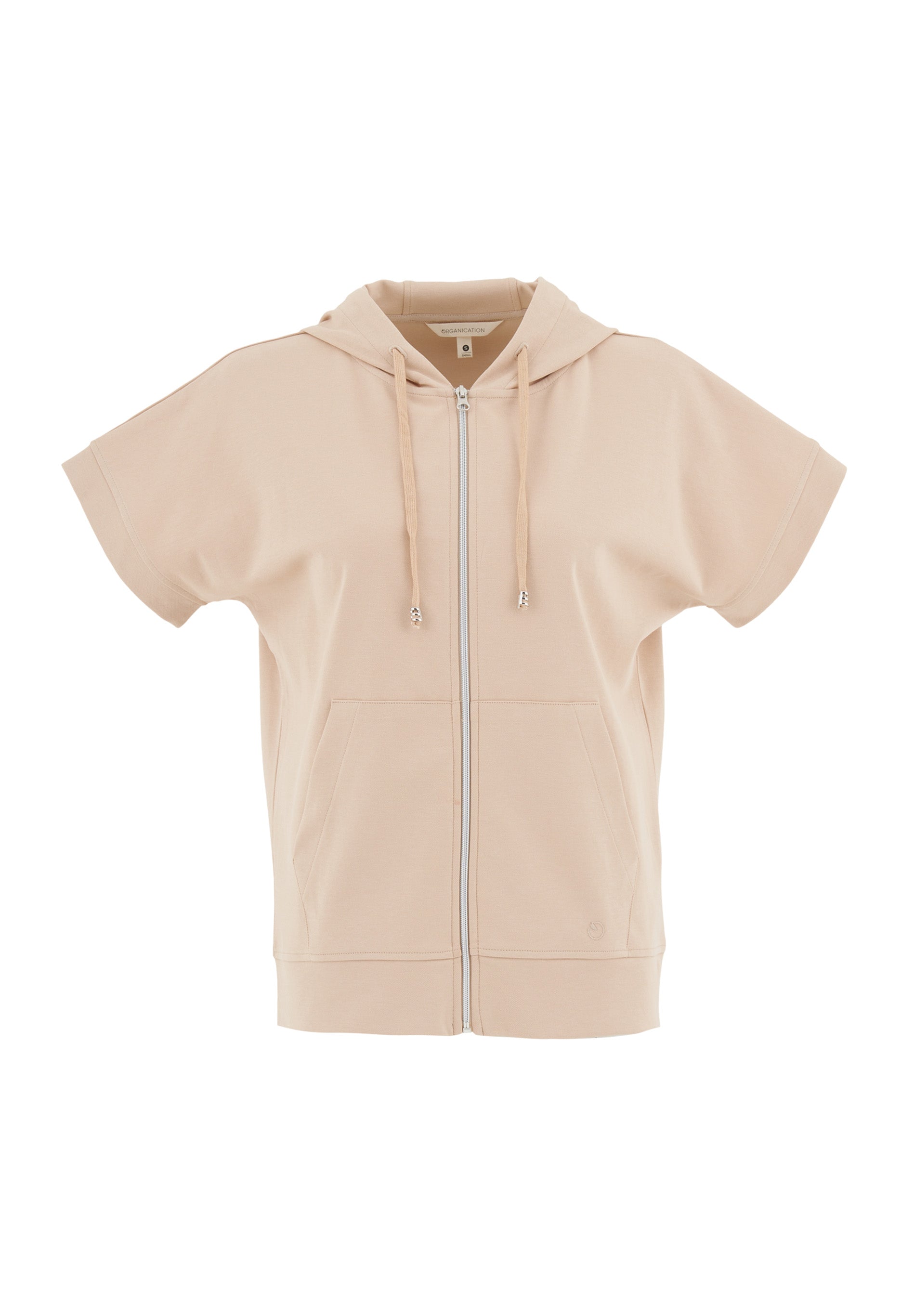 Leichte Full-Zip Kurzarm-Hoodie aus Bio-Baumwolle