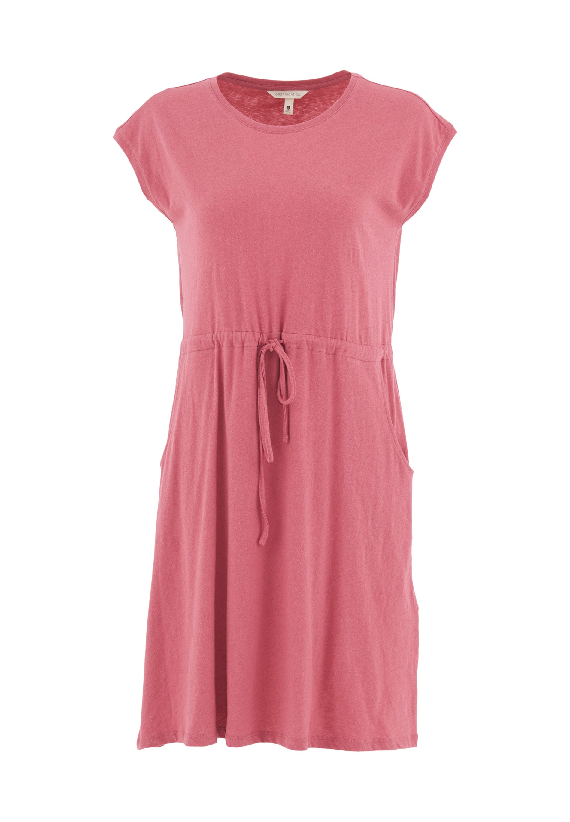 Jerseykleid aus Bio-Baumwolle und Leinen