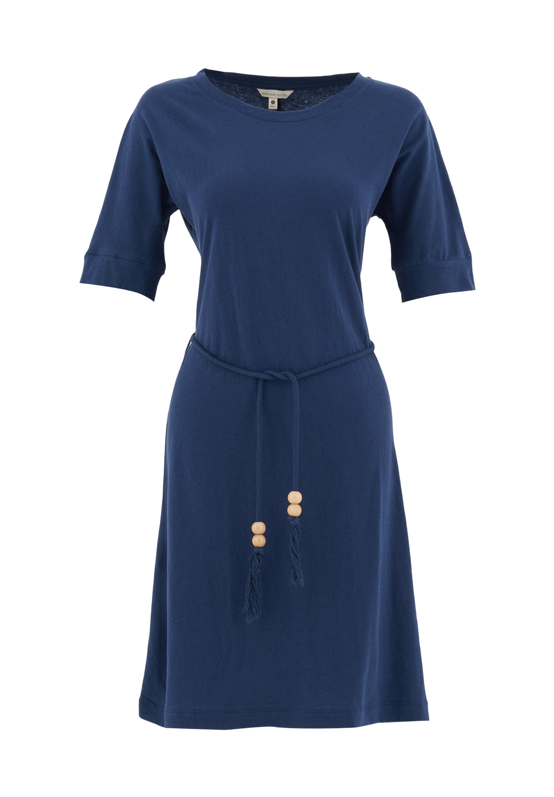 Jerseykleid aus Bio-Baumwolle und Leinen