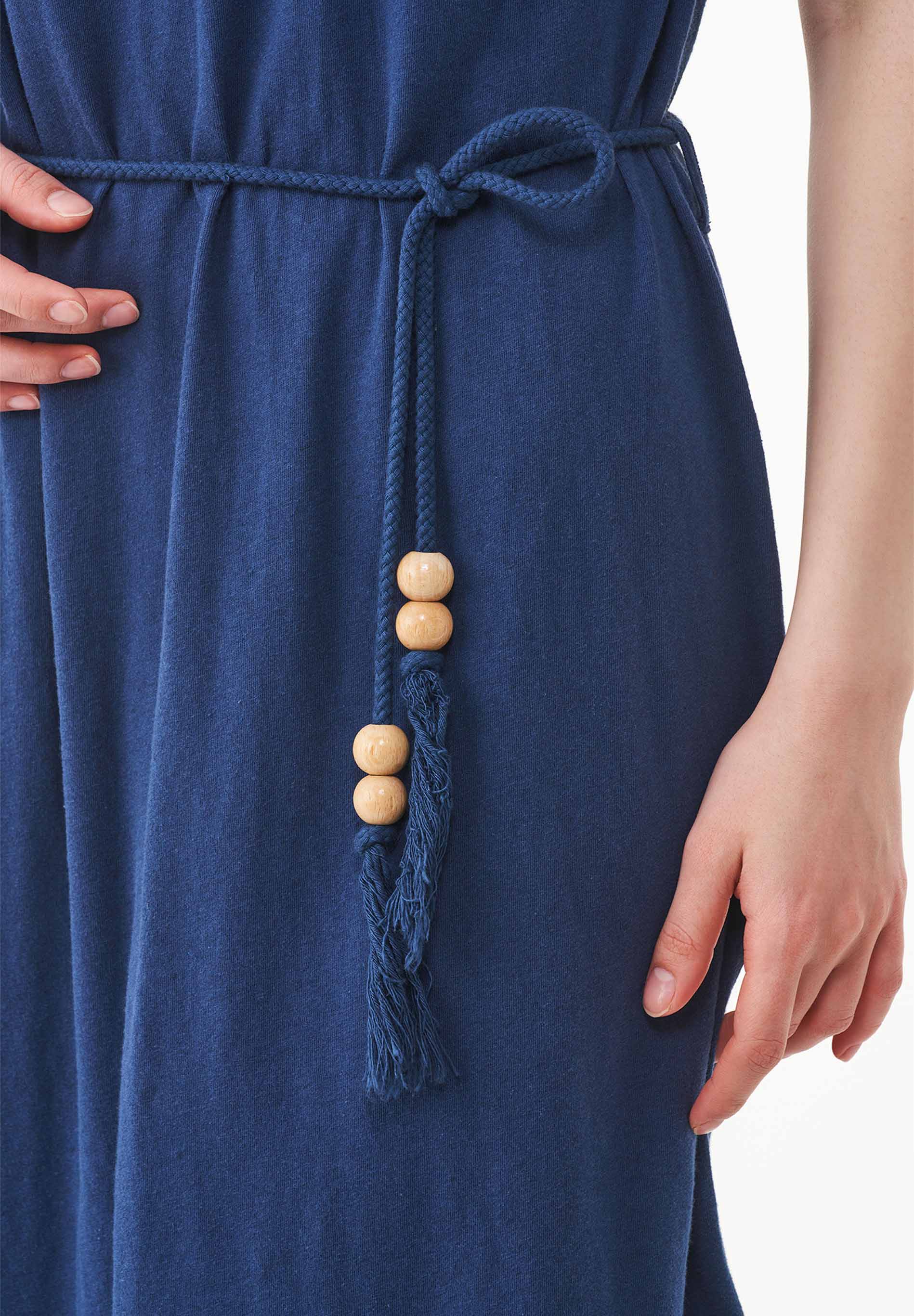 Jerseykleid aus Bio-Baumwolle und Leinen