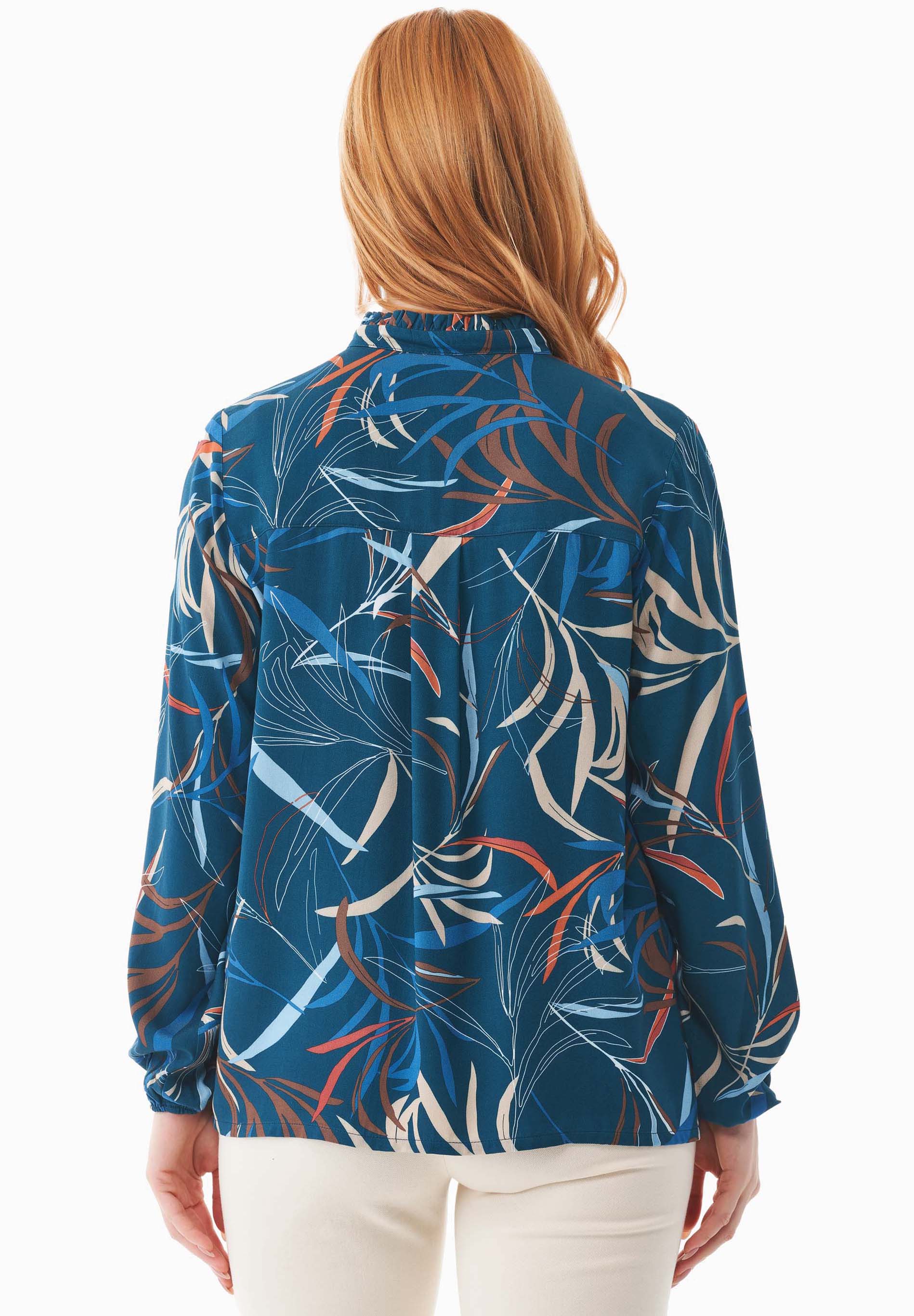 Bluse aus LENZING™ ECOVERO™ mit Blattmuster