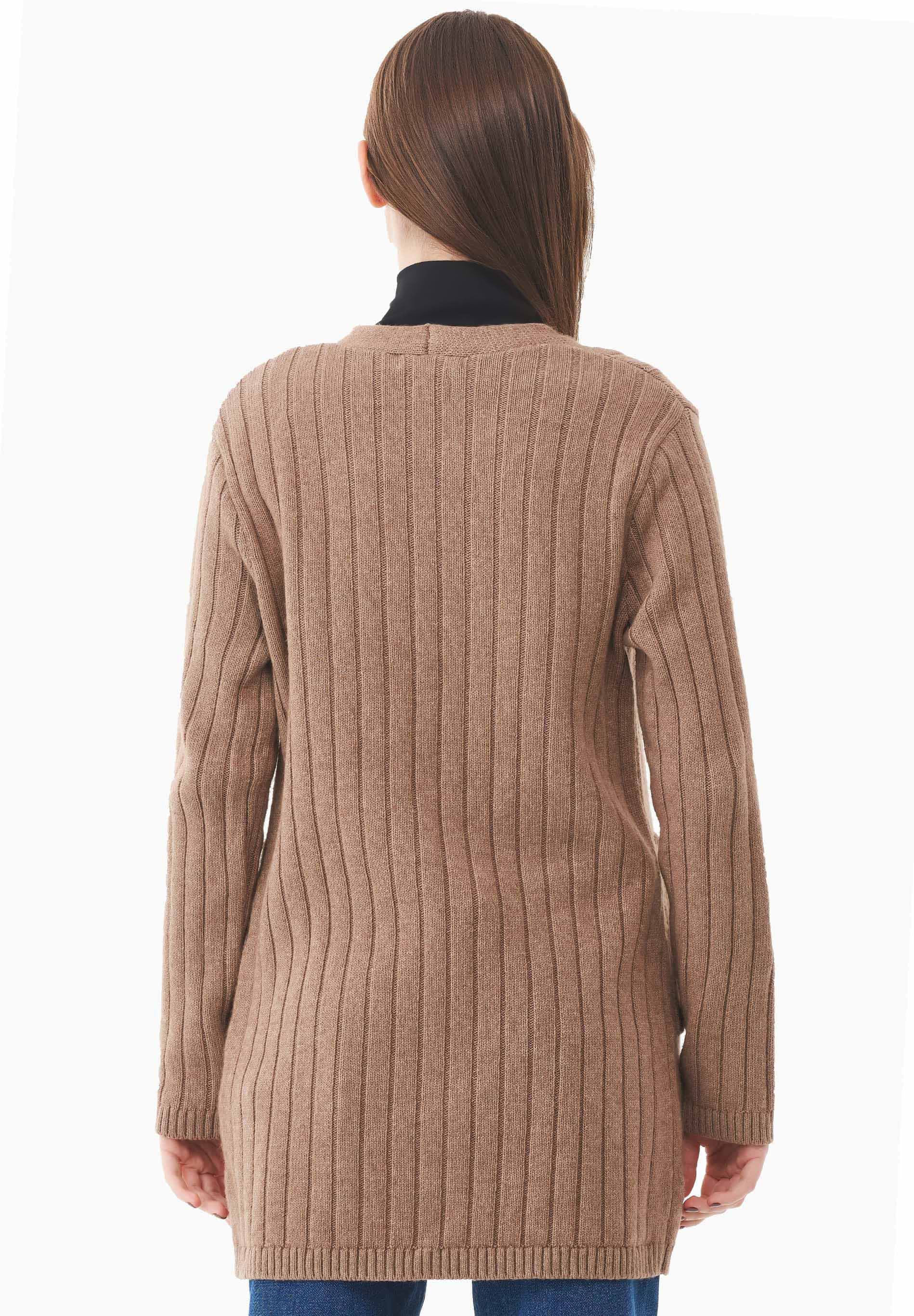 Langer Offener Cardigan aus Bio-Baumwolle Mix