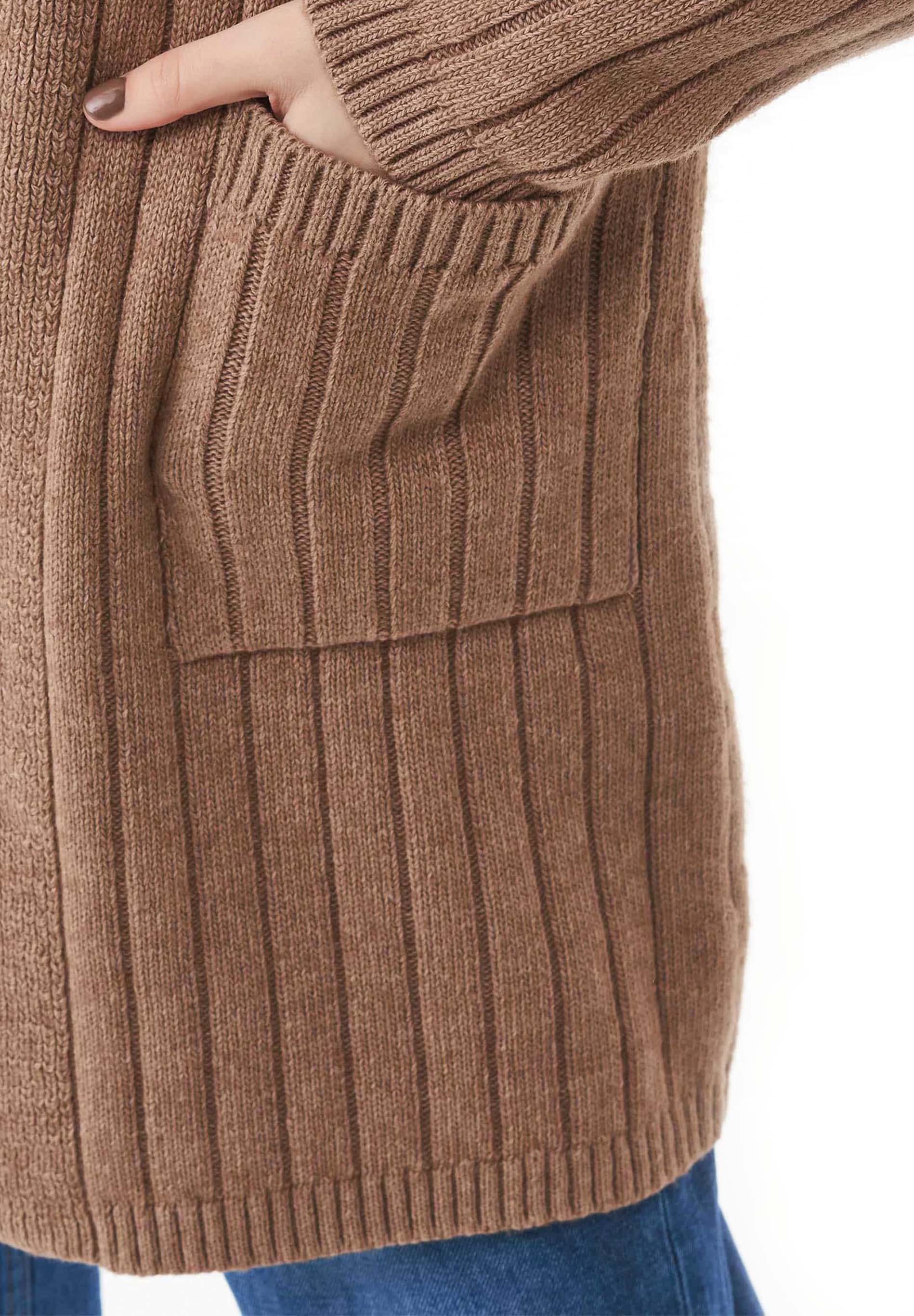 Langer Offener Cardigan aus Bio-Baumwolle Mix
