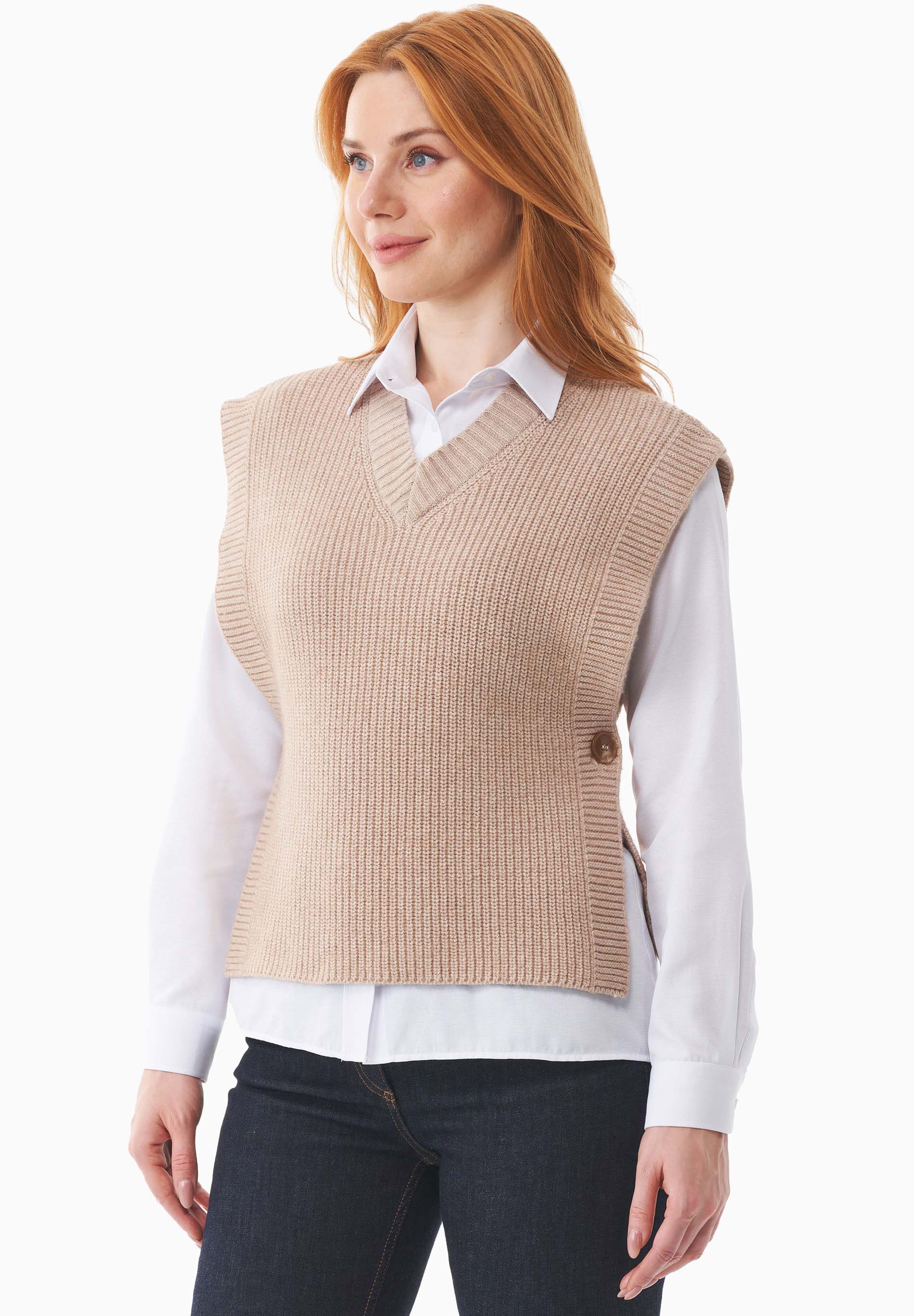 Ärmelloser Pullover aus Bio-Baumwolle Mix