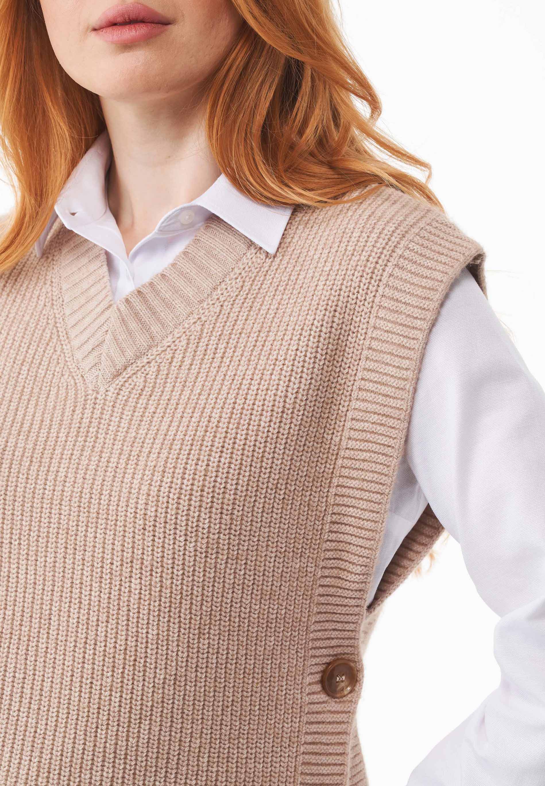 Ärmelloser Pullover aus Bio-Baumwolle Mix