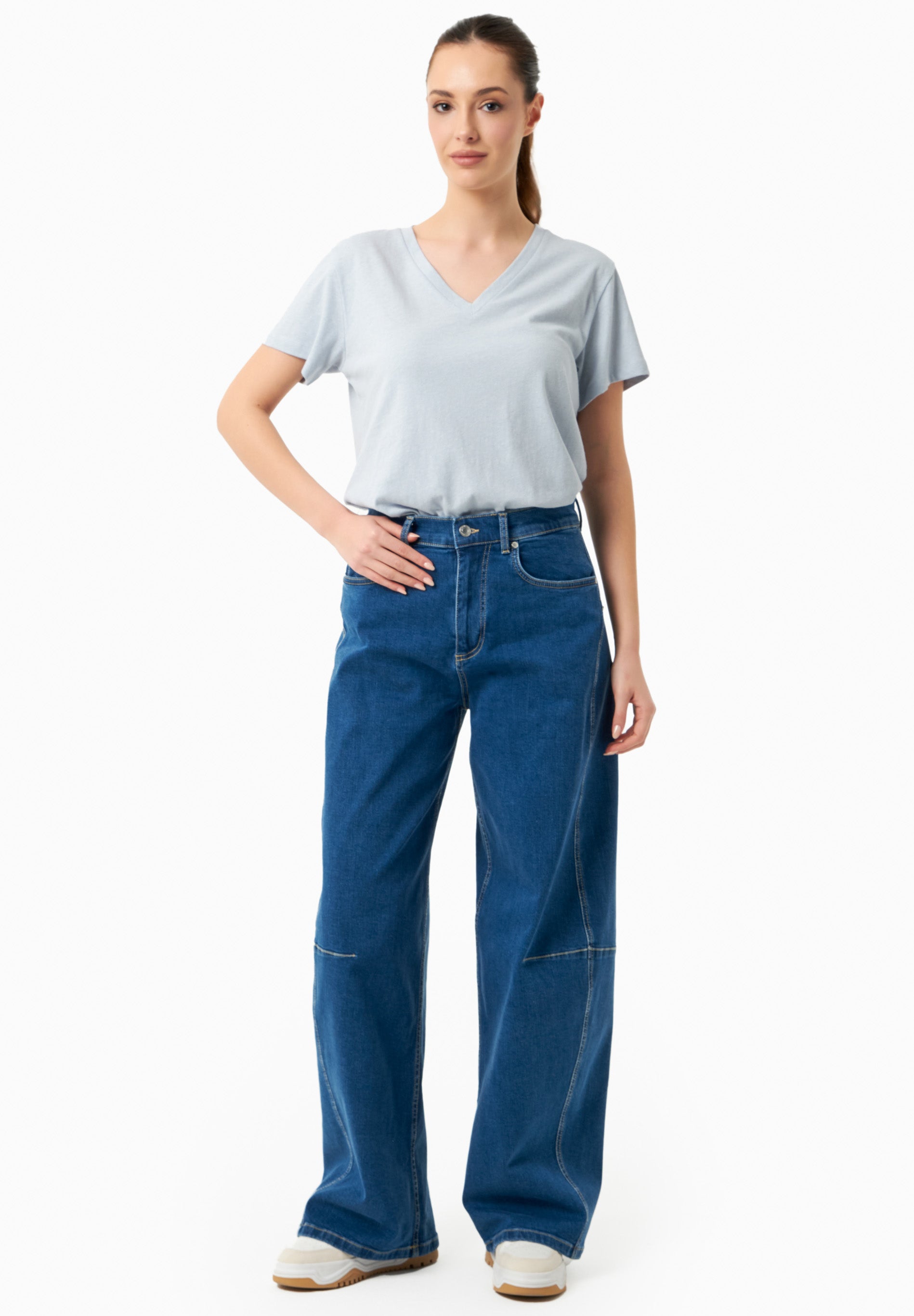 Jeans mit Weitem Bein aus Bio-Baumwolle
