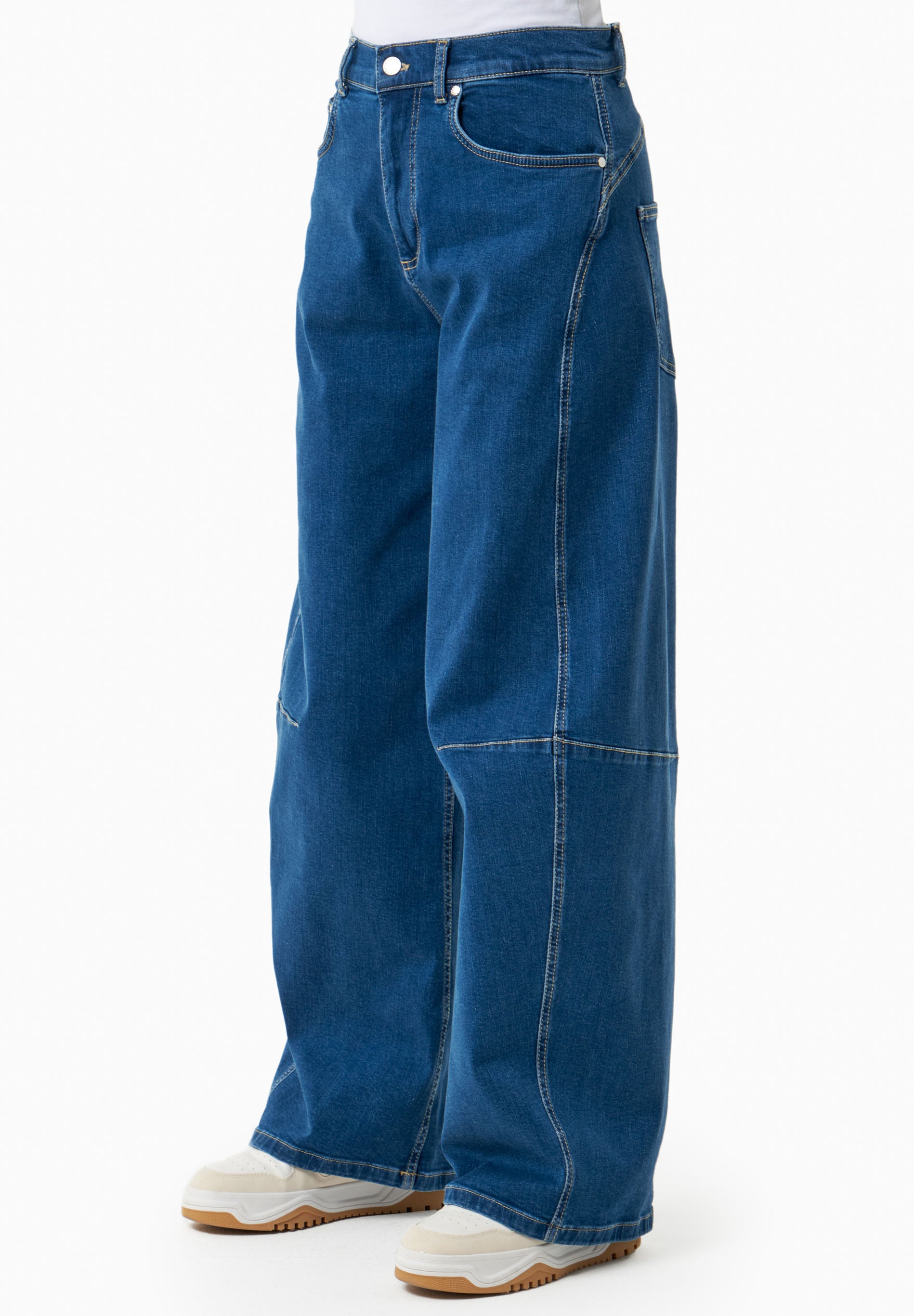 Jeans mit Weitem Bein aus Bio-Baumwolle