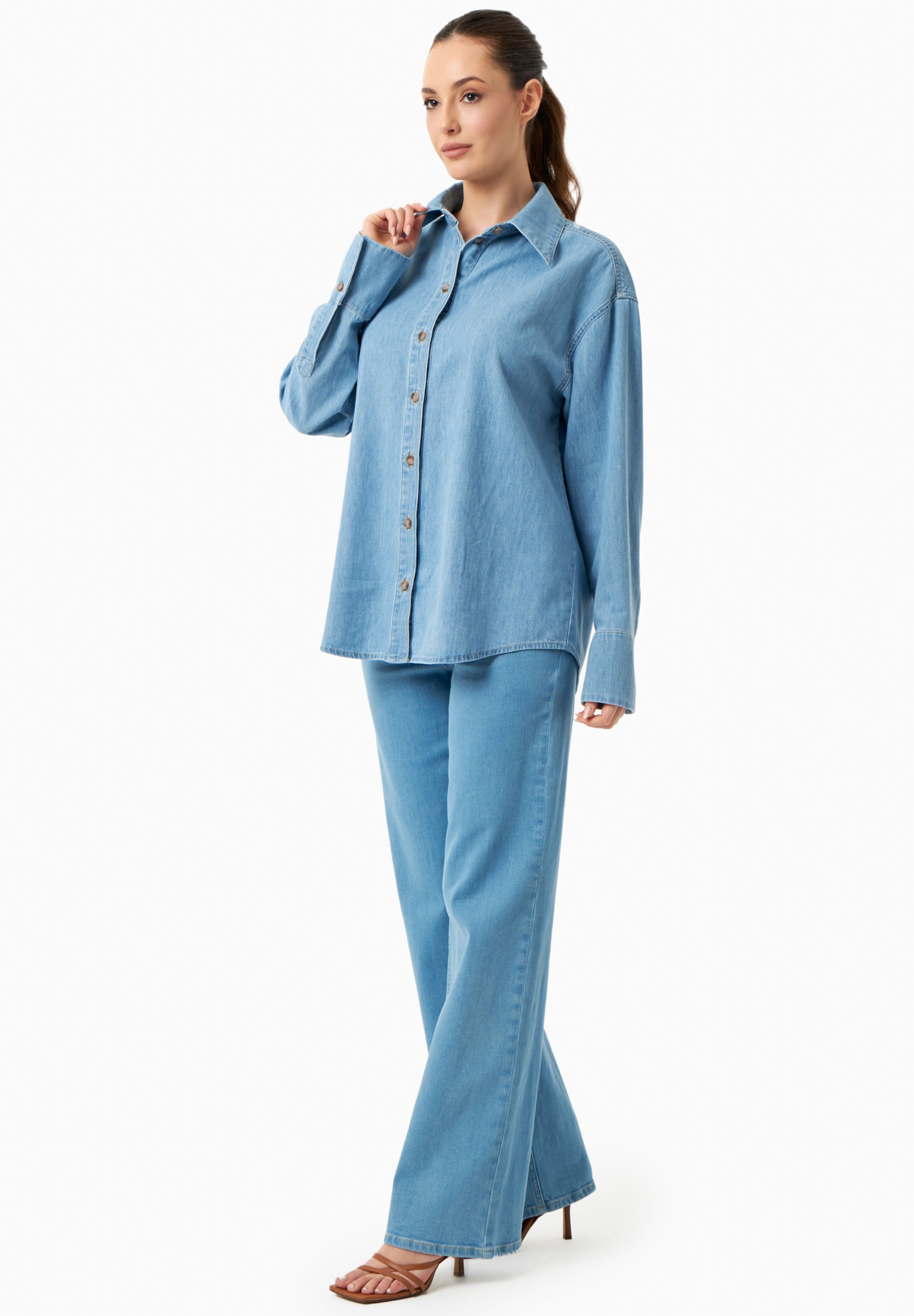 Denim-Bluse aus Bio-Baumwolle