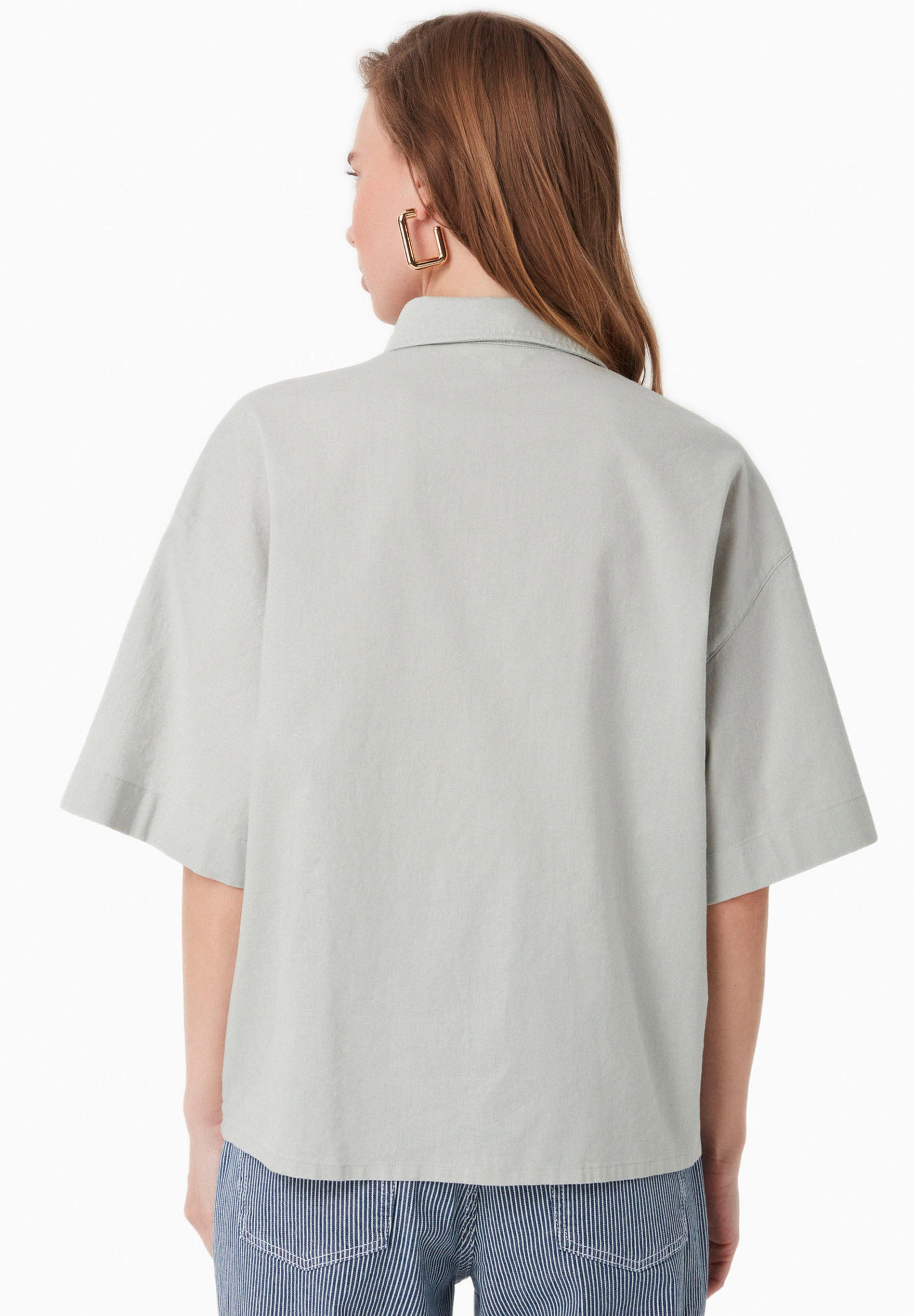 Bluse aus Bio-Baumwolle und Leinen