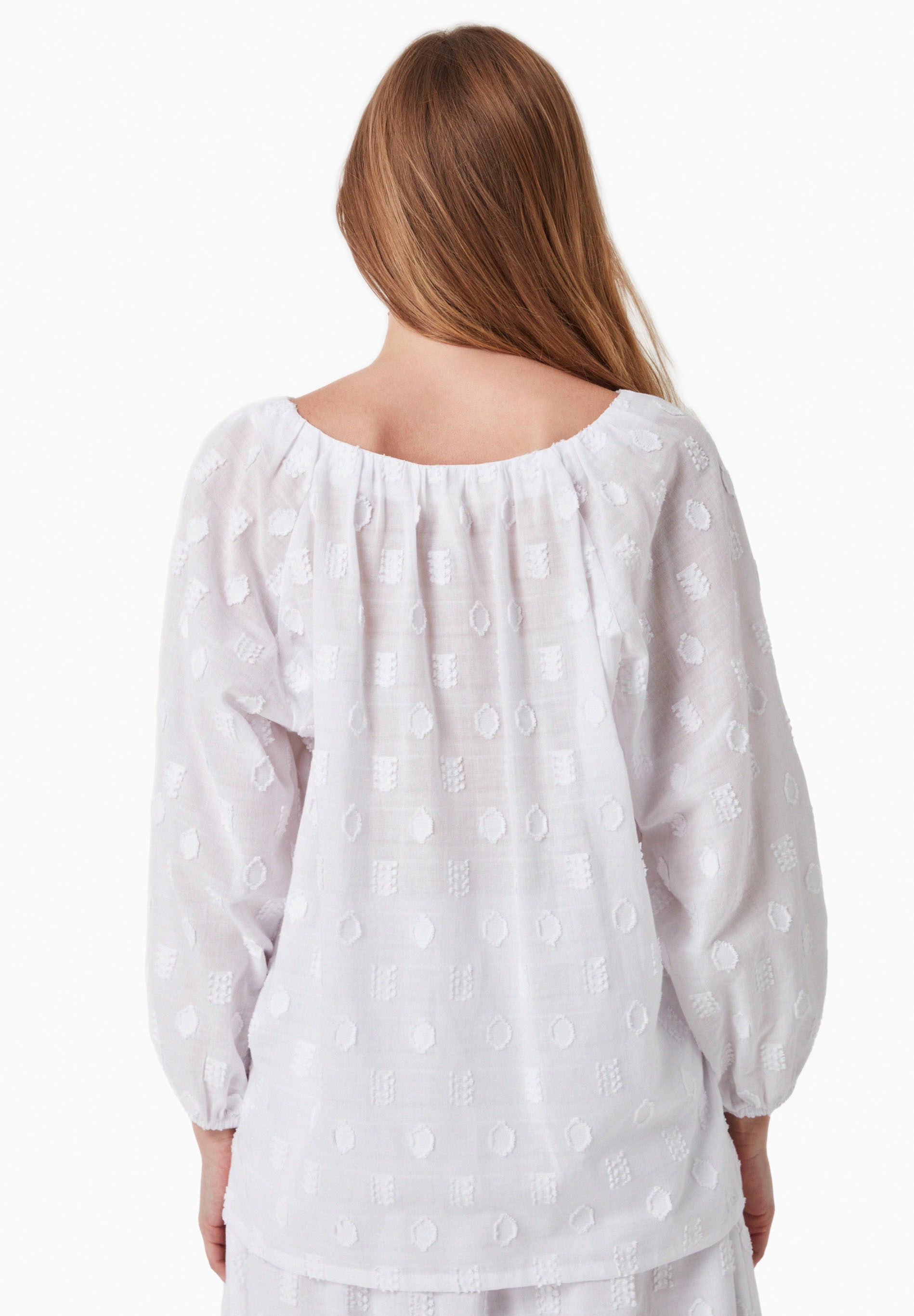 Bluse aus Bio-Baumwolle im Jacquardgewebe