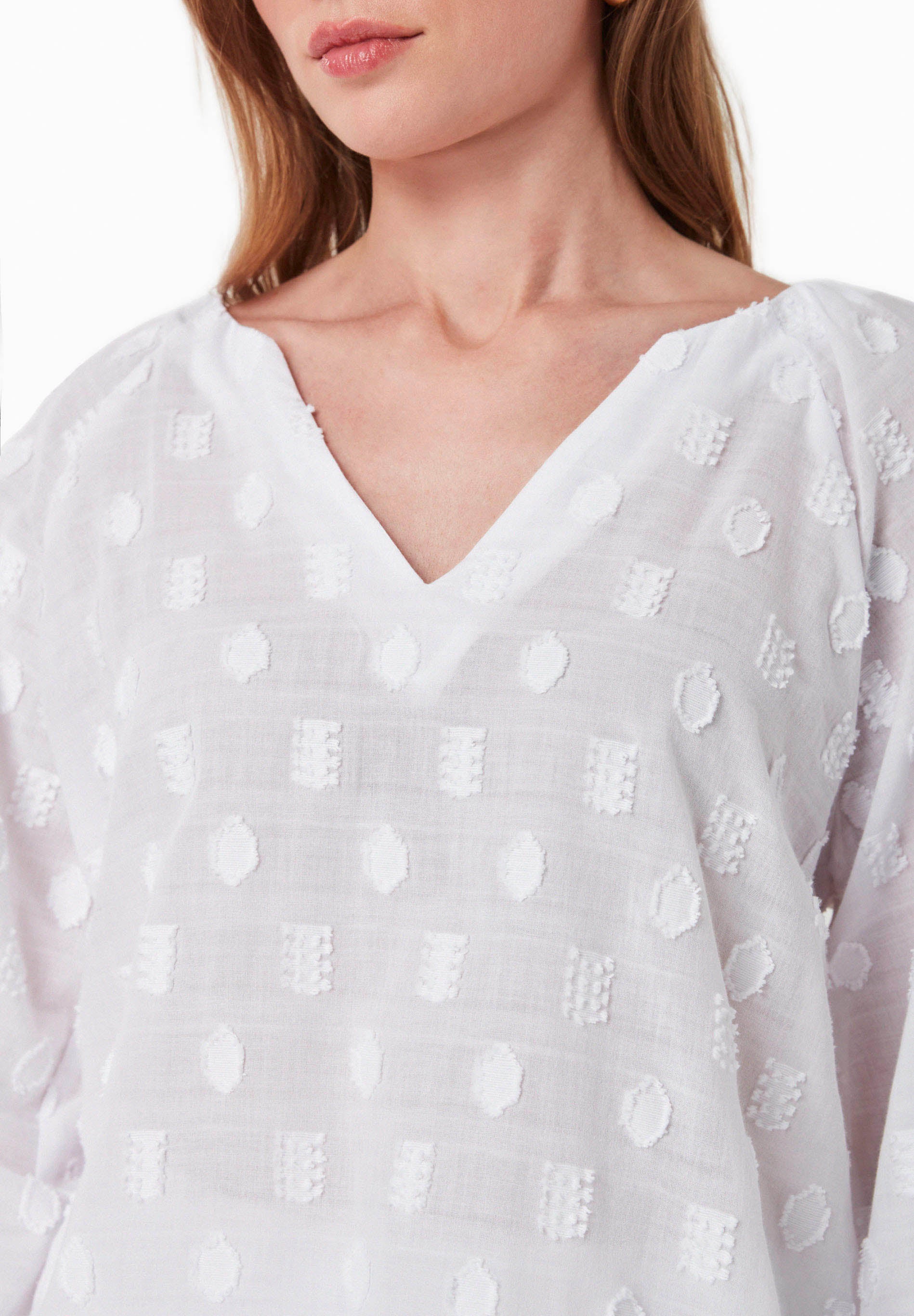 Bluse aus Bio-Baumwolle im Jacquardgewebe